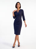 Navy Sheath Midi Dress