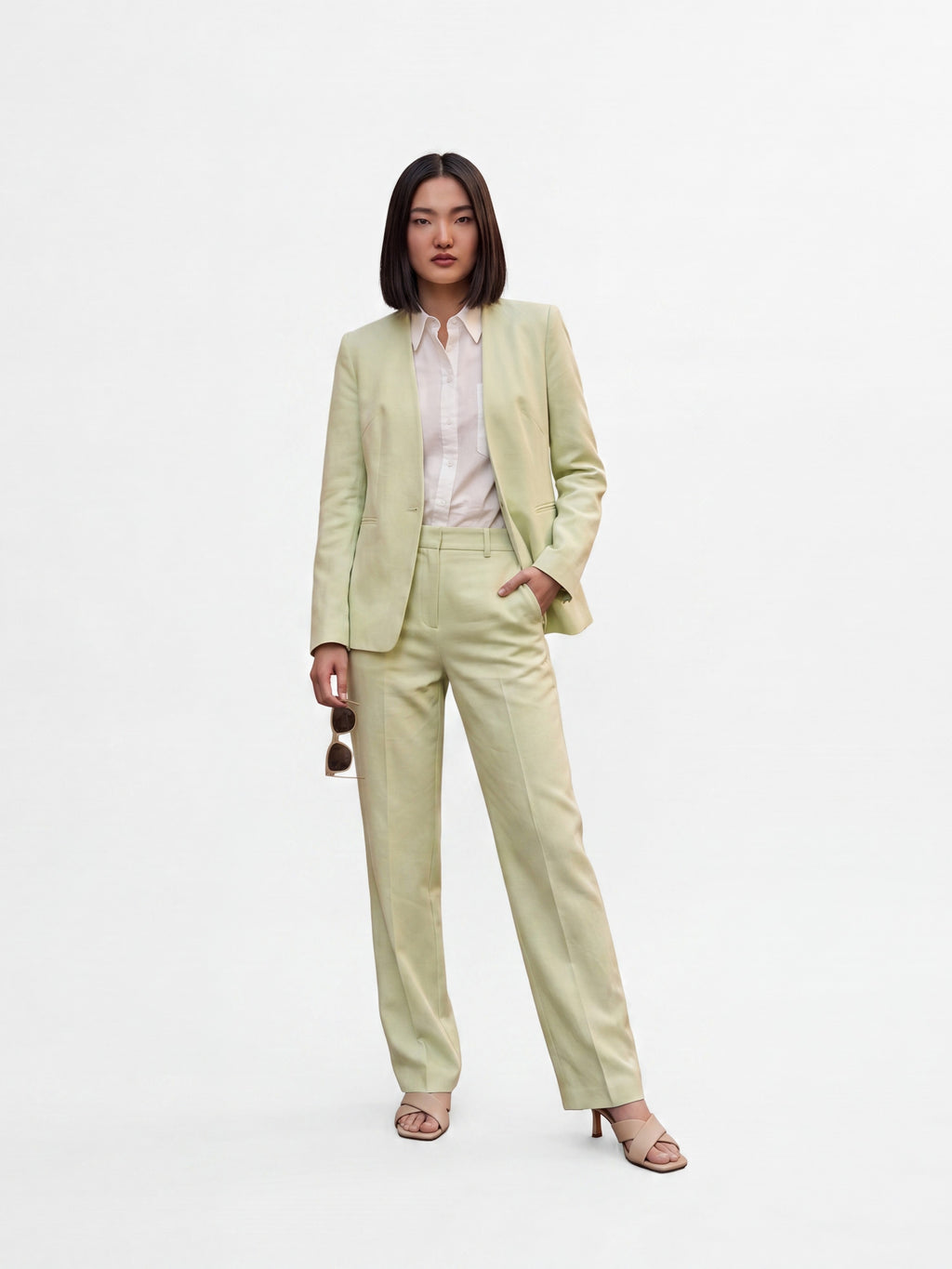 Women's Pastel Lime Green Premium Tailored Blazer | Formal Office Wear Blazer