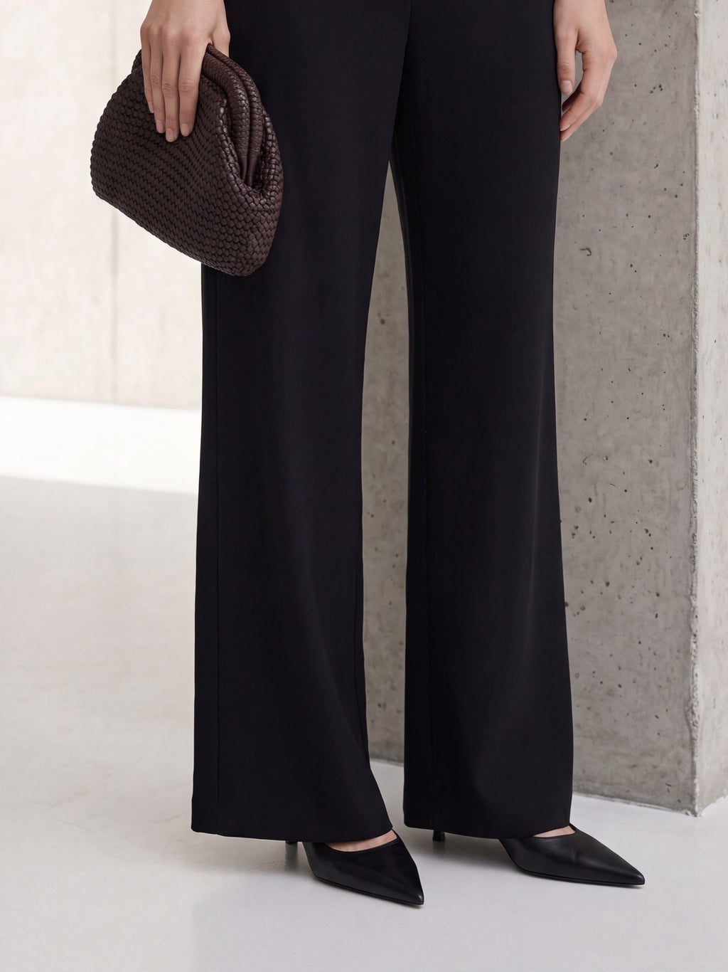 Women's Draped Halter Neck Wide-Leg Jumpsuit – Black