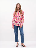 Women's Floral Print Satin Shirt | Premium European Designer Blouse