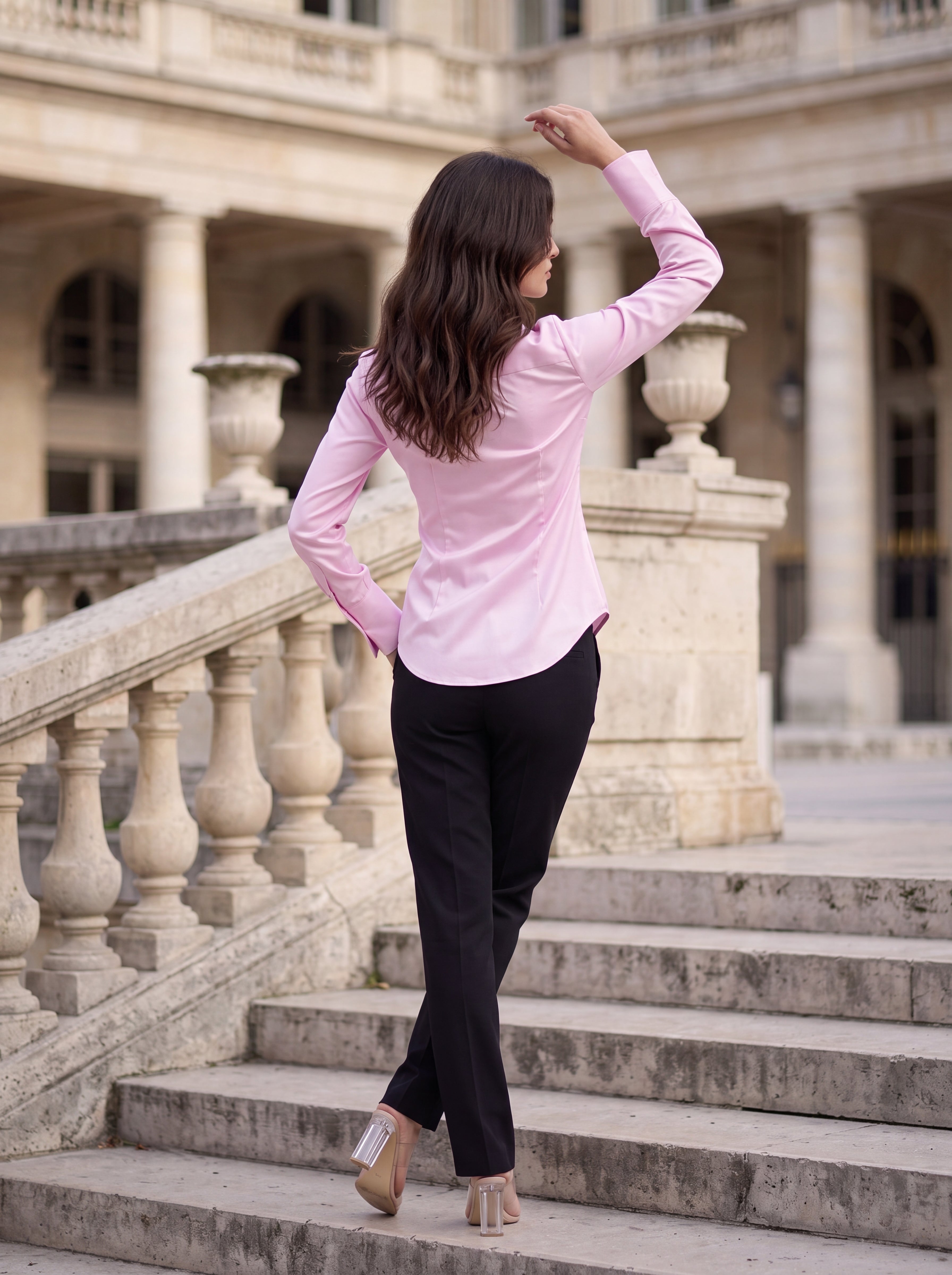 Women's Blush Pink Formal Shirt | Premium European Tailored Office Shirt