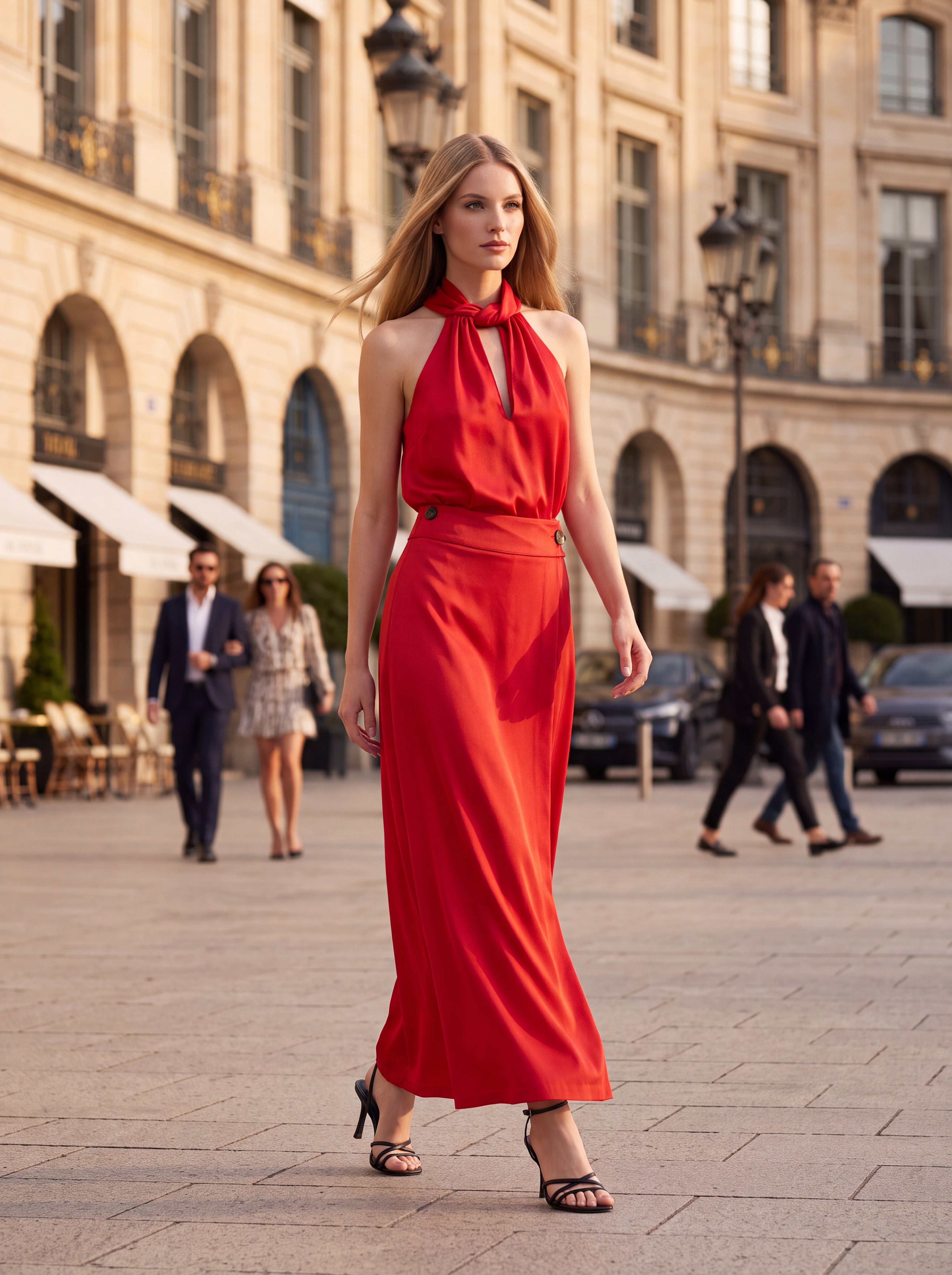 Women's Red Maxi Skirt | Premium European Women's Elegant Long Skirt