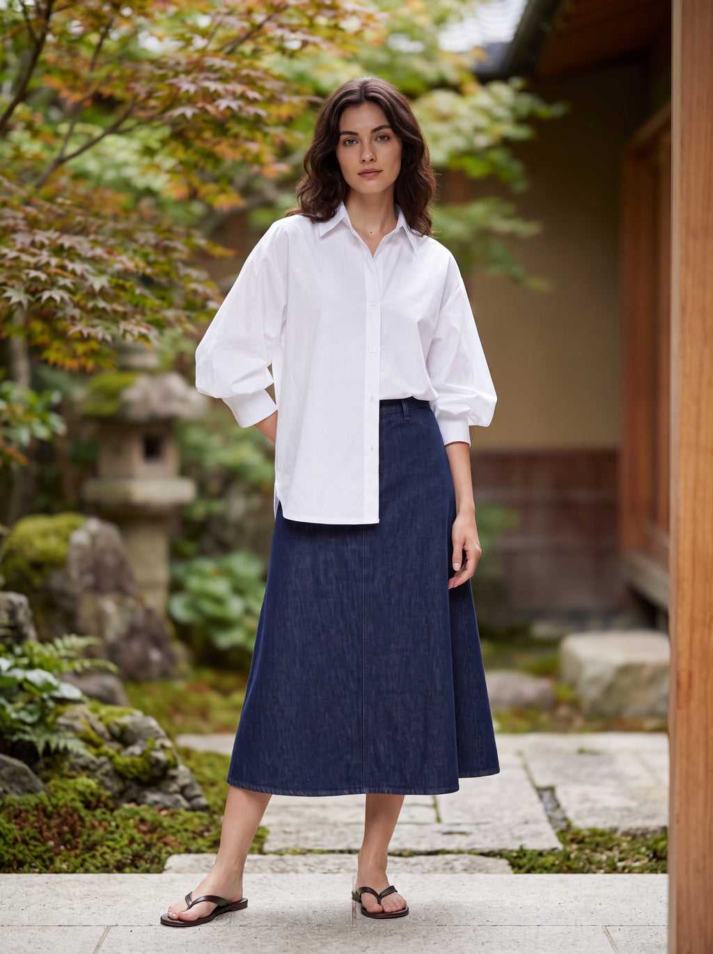 Women's White Oversized Cotton Shirt | Classic Relaxed Fit Button-Down Shirt