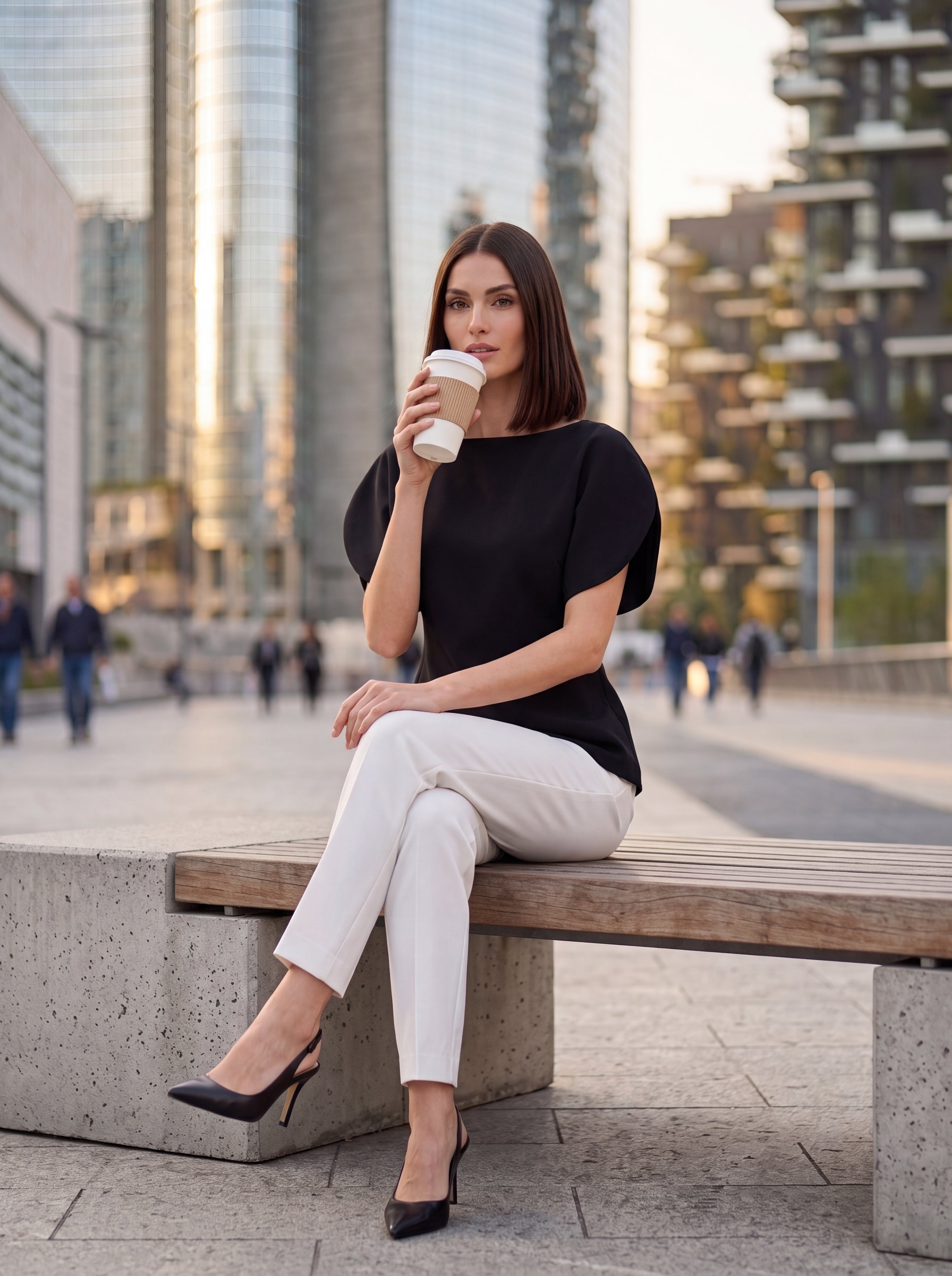 Woman's Black Puff Sleeve Top | Premium European Women's Elegant Top