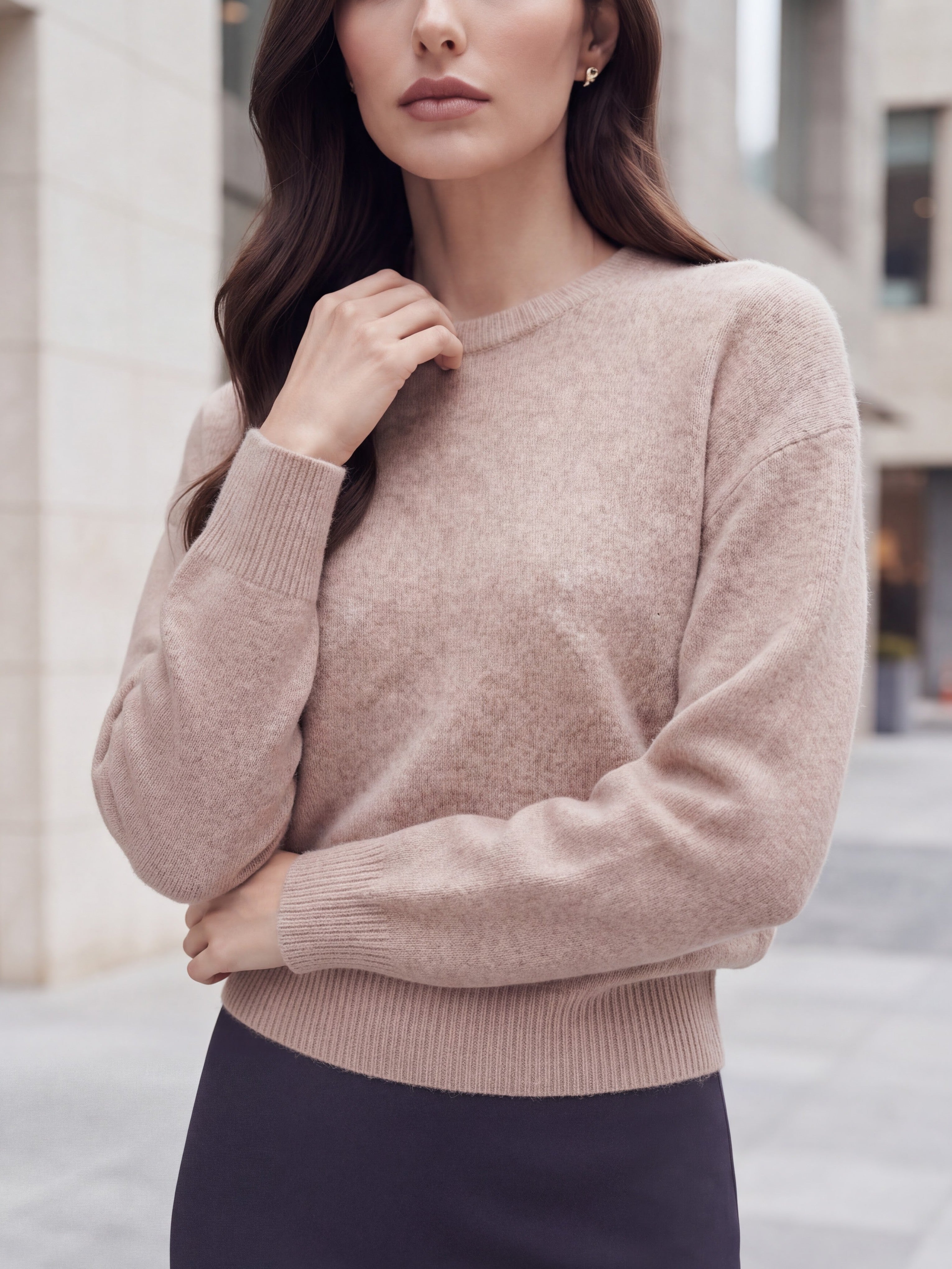 Women's Neutral Knit & Midi Skirt Pair Collection | Premium European Women's Elegant Pair