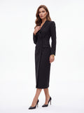 Black Tailored Blazer Midi Dress