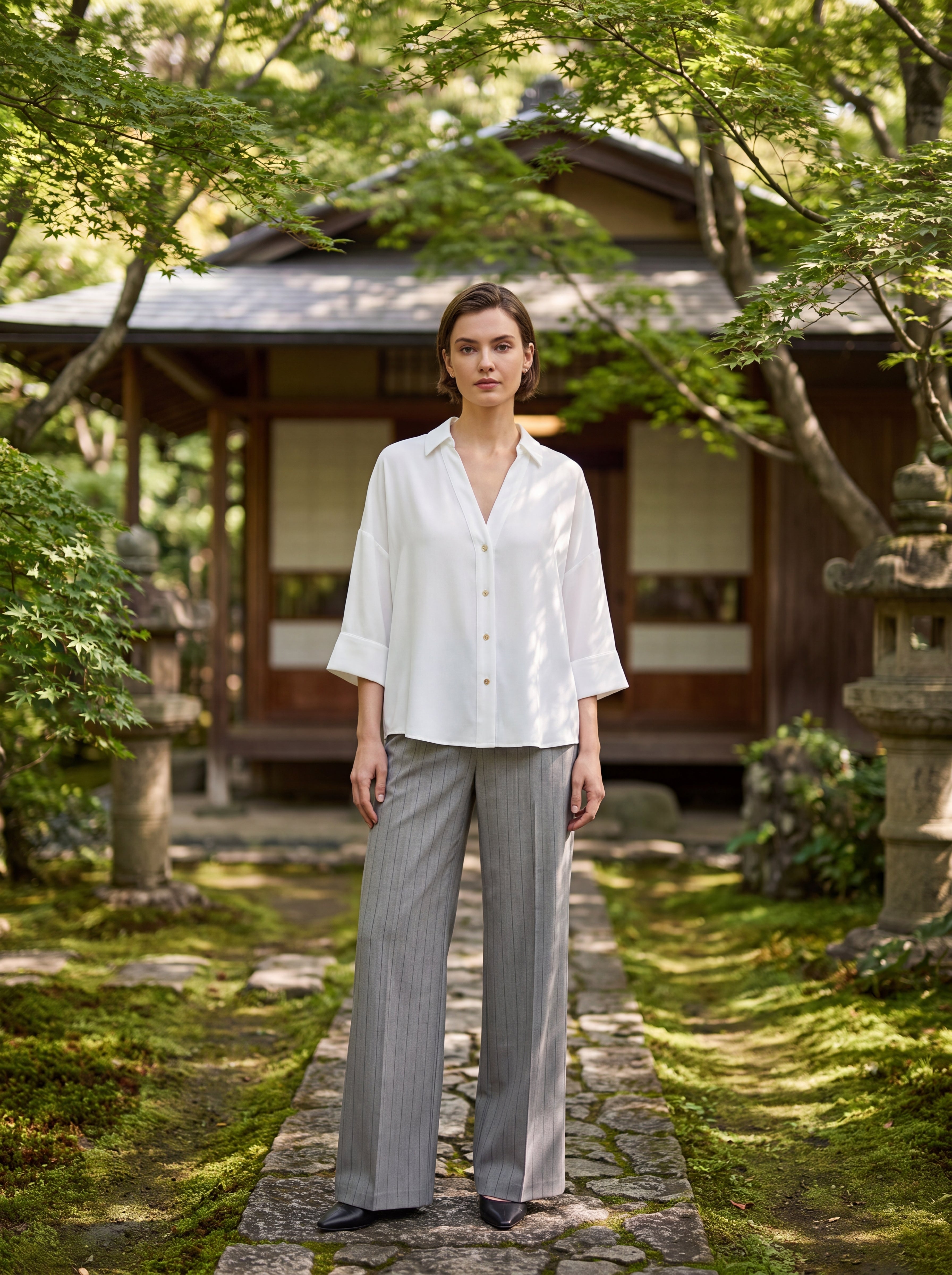 Women's White Relaxed Fit Shirt | Premium European Button-Down Blouse