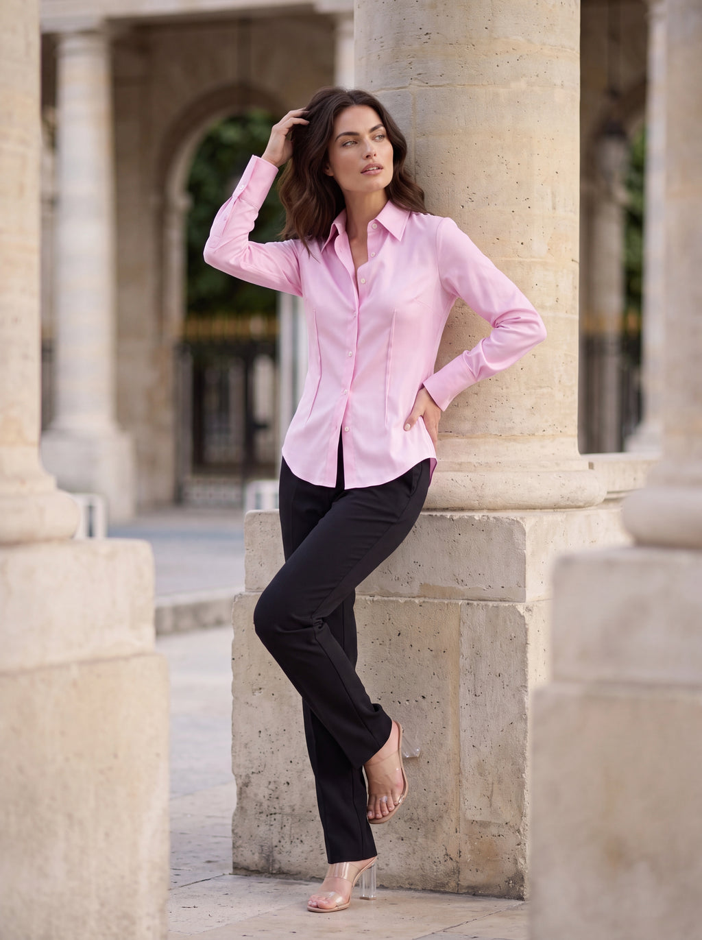 Women's Blush Pink Formal Shirt | Premium European Tailored Office Shirt