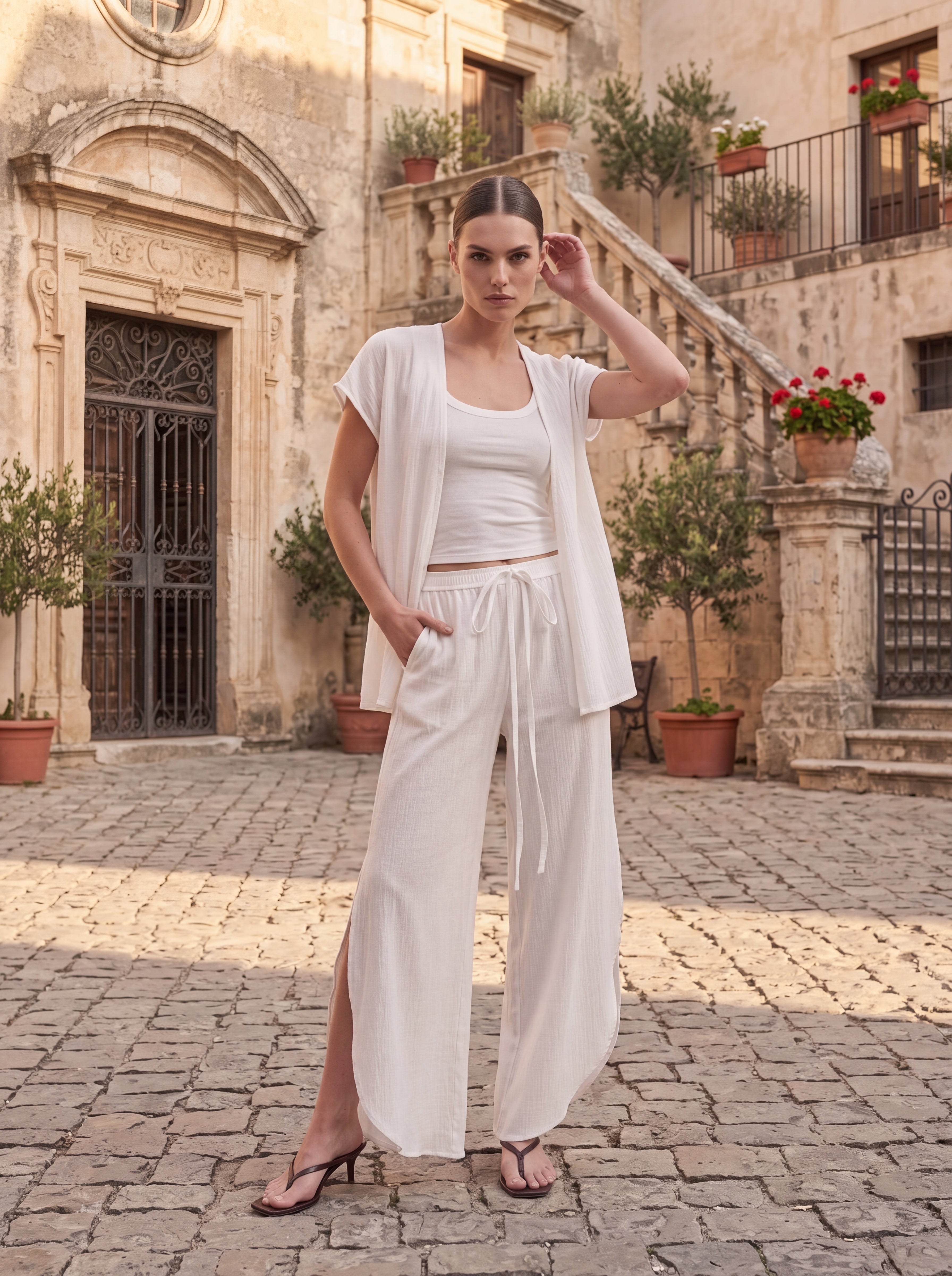 Women's White Three-Piece Pair Collection | Premium European Women's Lounge Pair