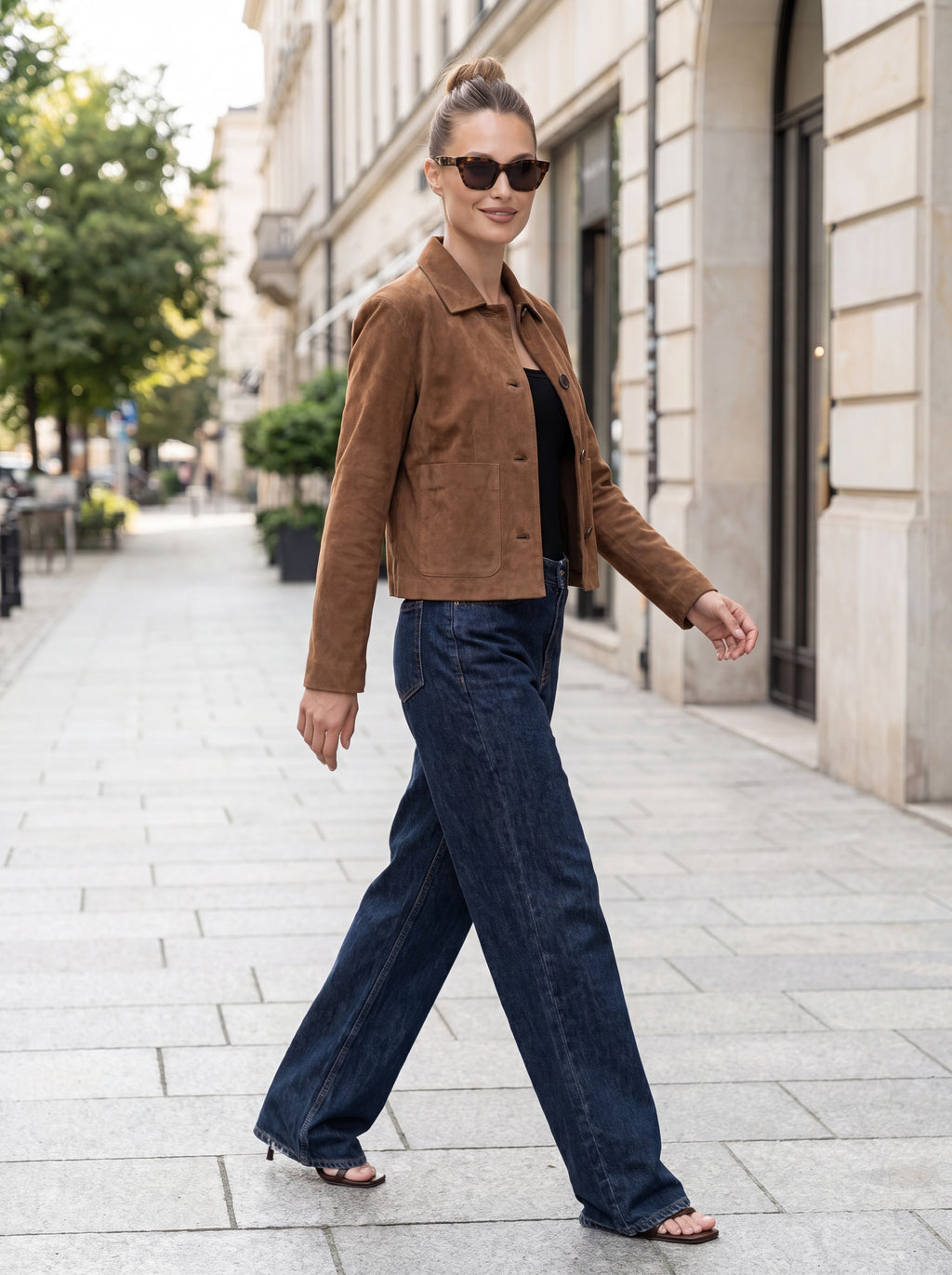 Women's Mocha Brown Premium Cropped Jacket
