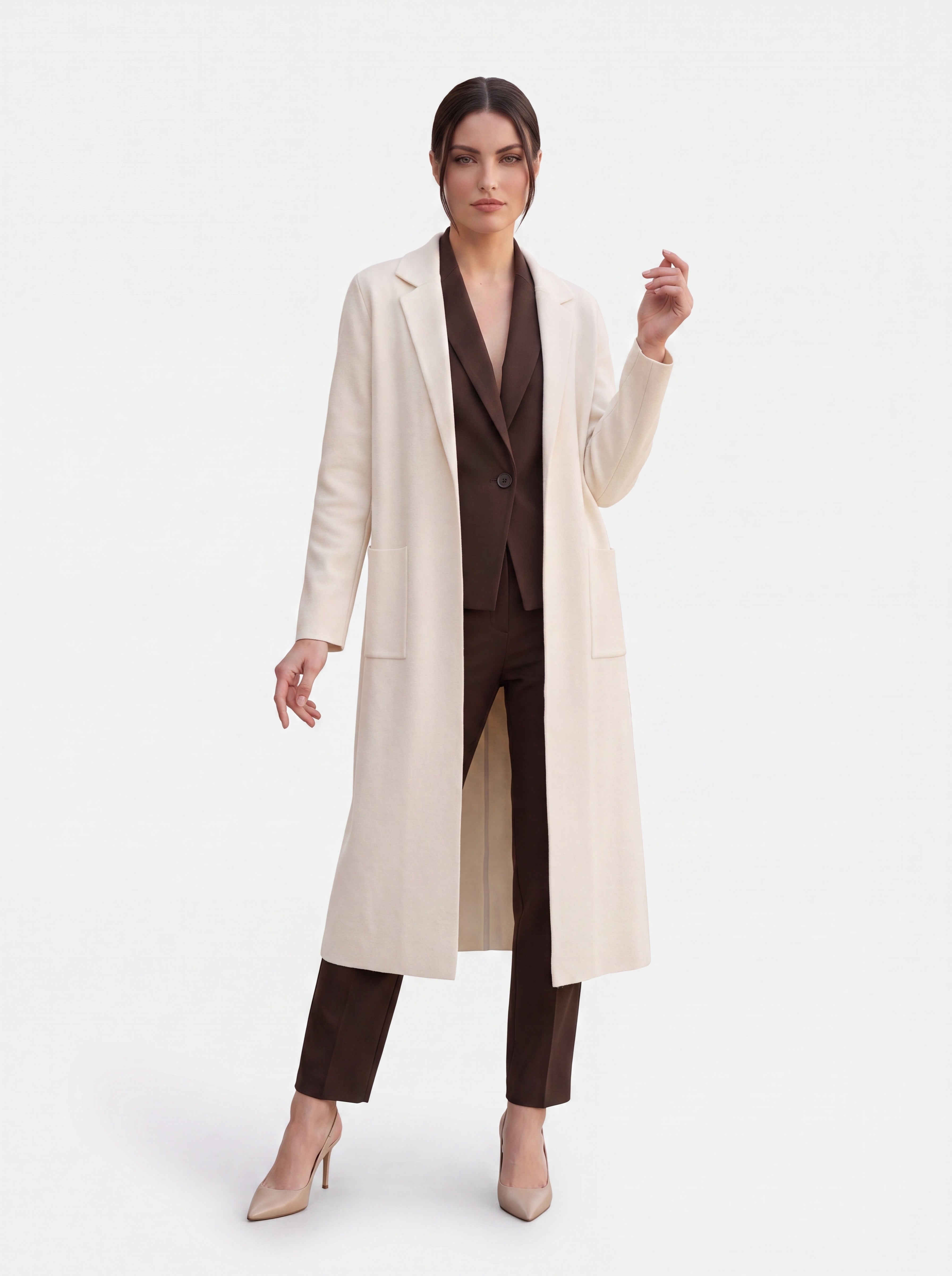 Women's Longline Wool Blend Coat | Premium European Winter Overcoat