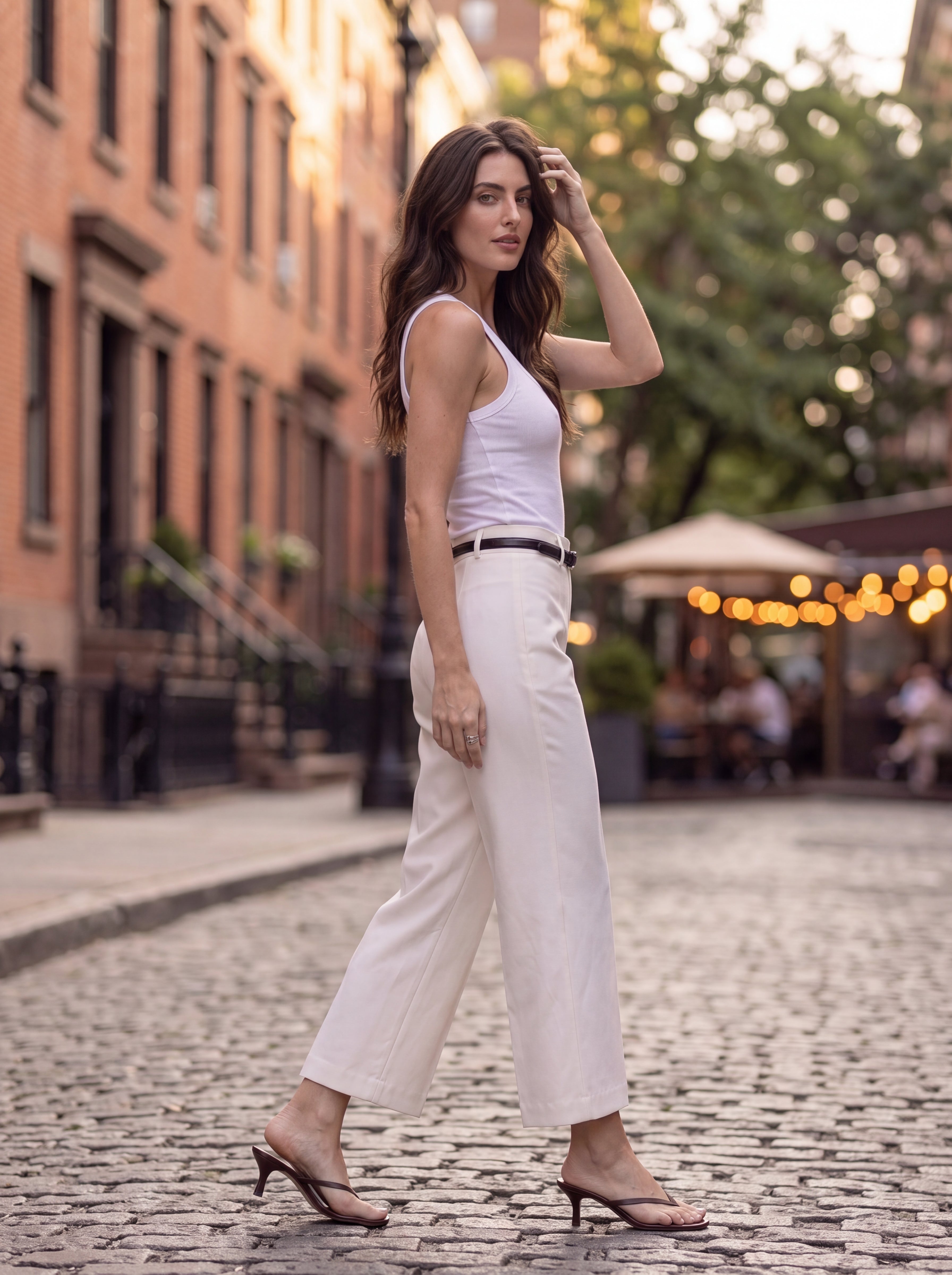 Women's White High-Waisted Straight Leg Tailored Pants – Premium European Formal Trousers