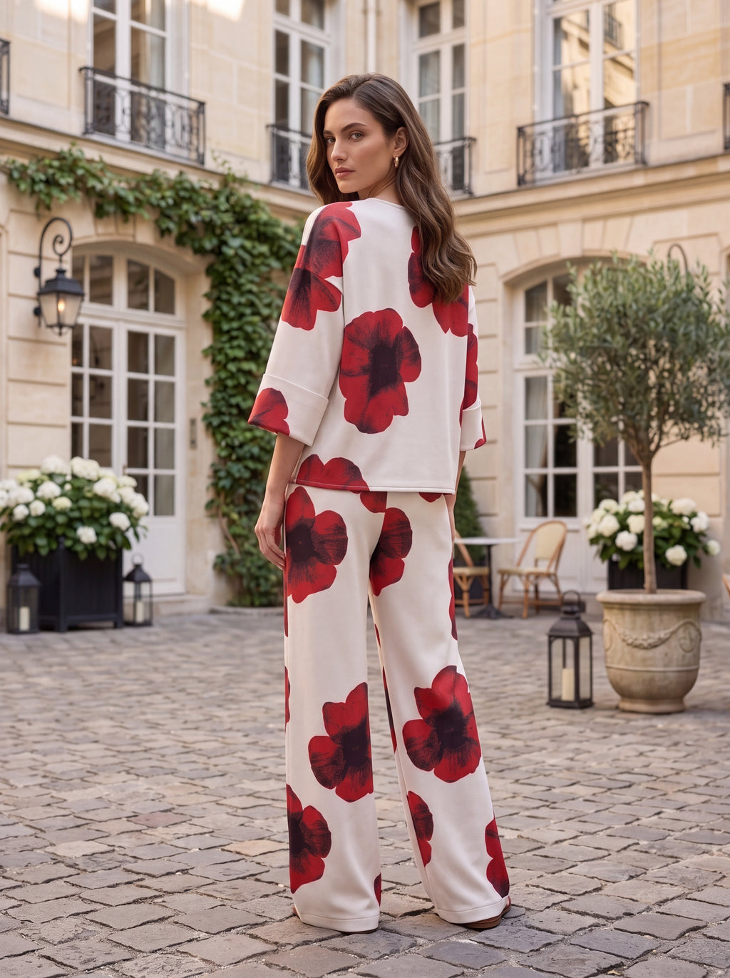 Women's Floral Wide Leg Pants | Premium European Printed Palazzo Trousers