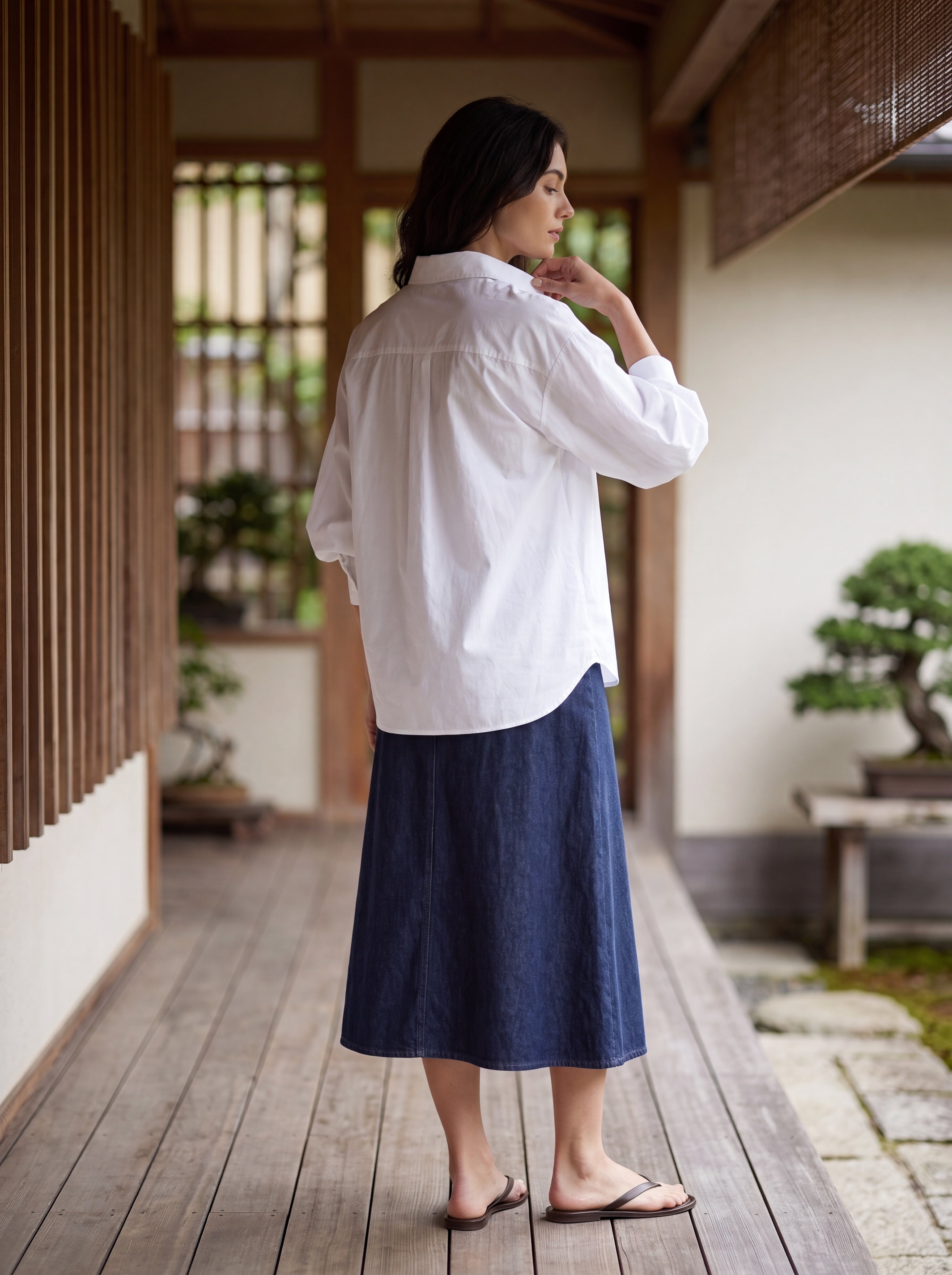 Women's White Oversized Cotton Shirt | Classic Relaxed Fit Button-Down Shirt