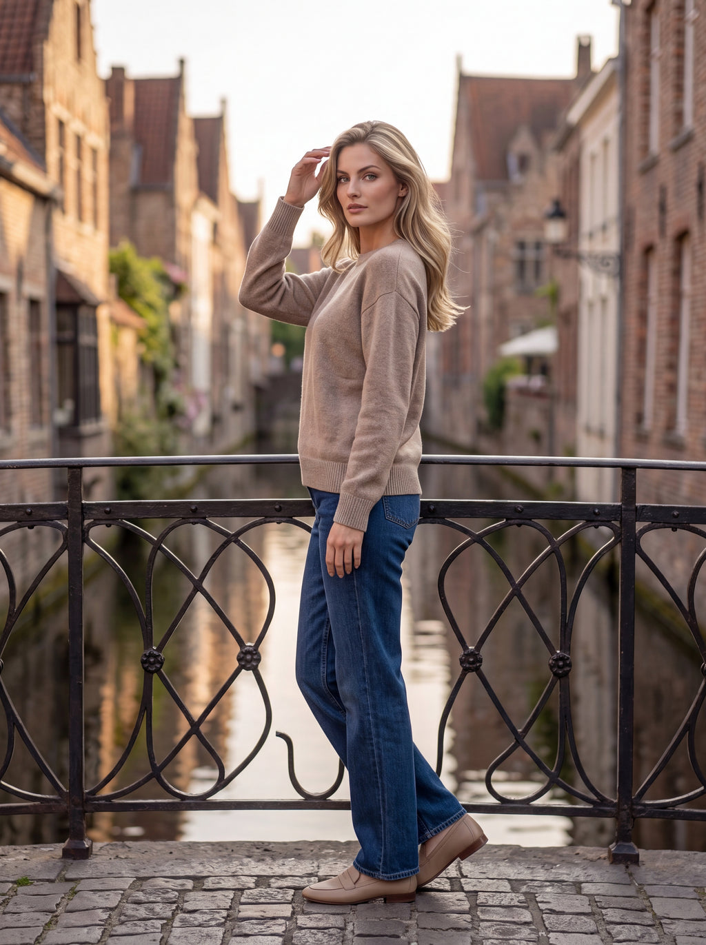 Women's Crew Neck Knit top | Premium European Soft Knit Pullover