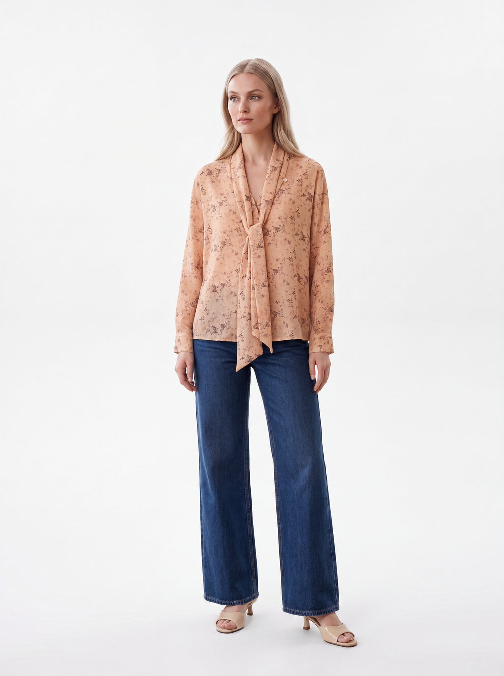 Women's Floral Tie-Neck Blouse | Premium European Women's Printed Top