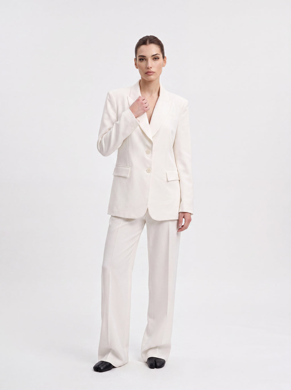 Women's Classic White Premium Tailored Blazer | Elegant Office & Formal Wear