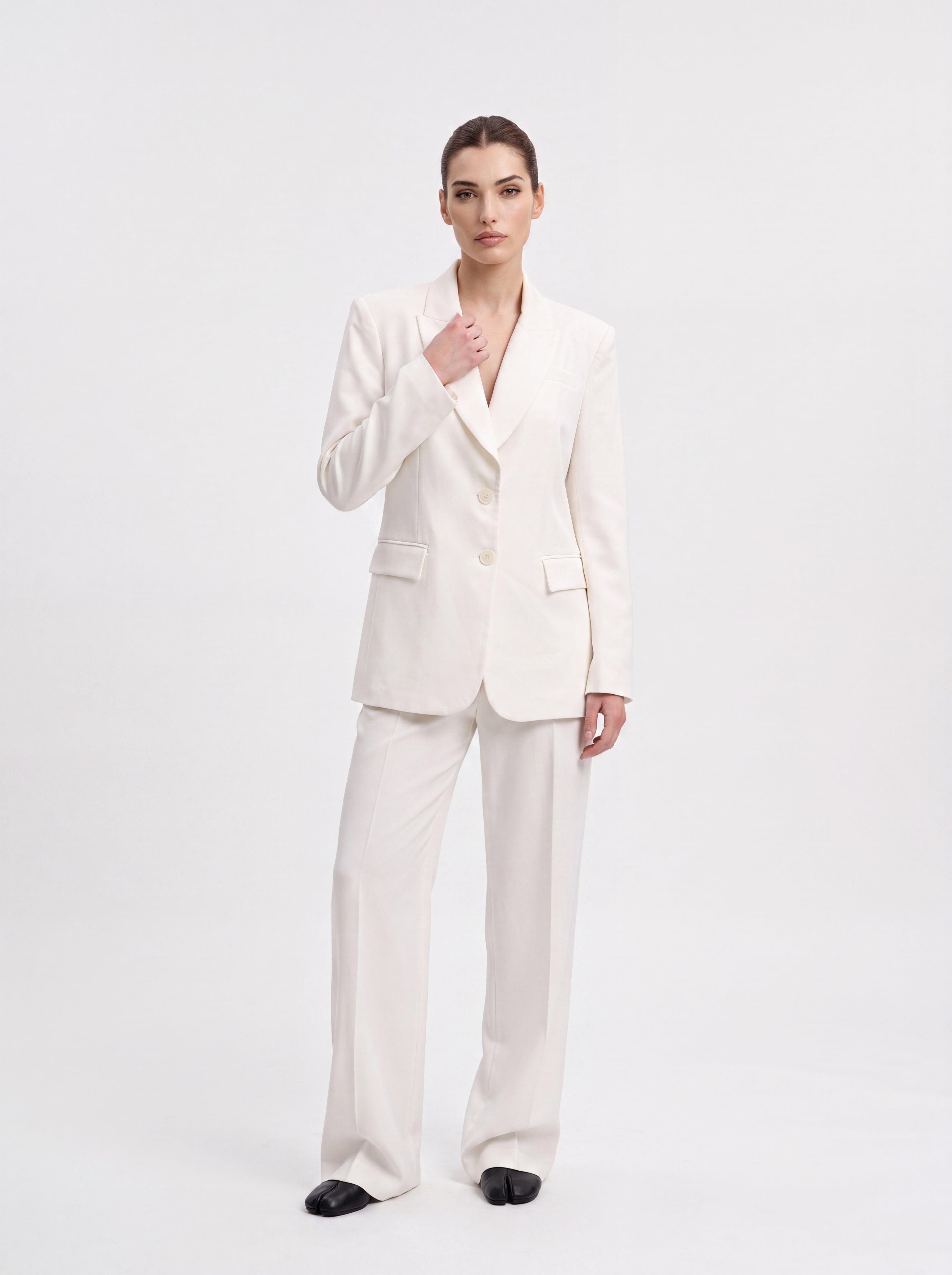 Women's Classic White Premium Tailored Blazer | Elegant Office & Formal Wear