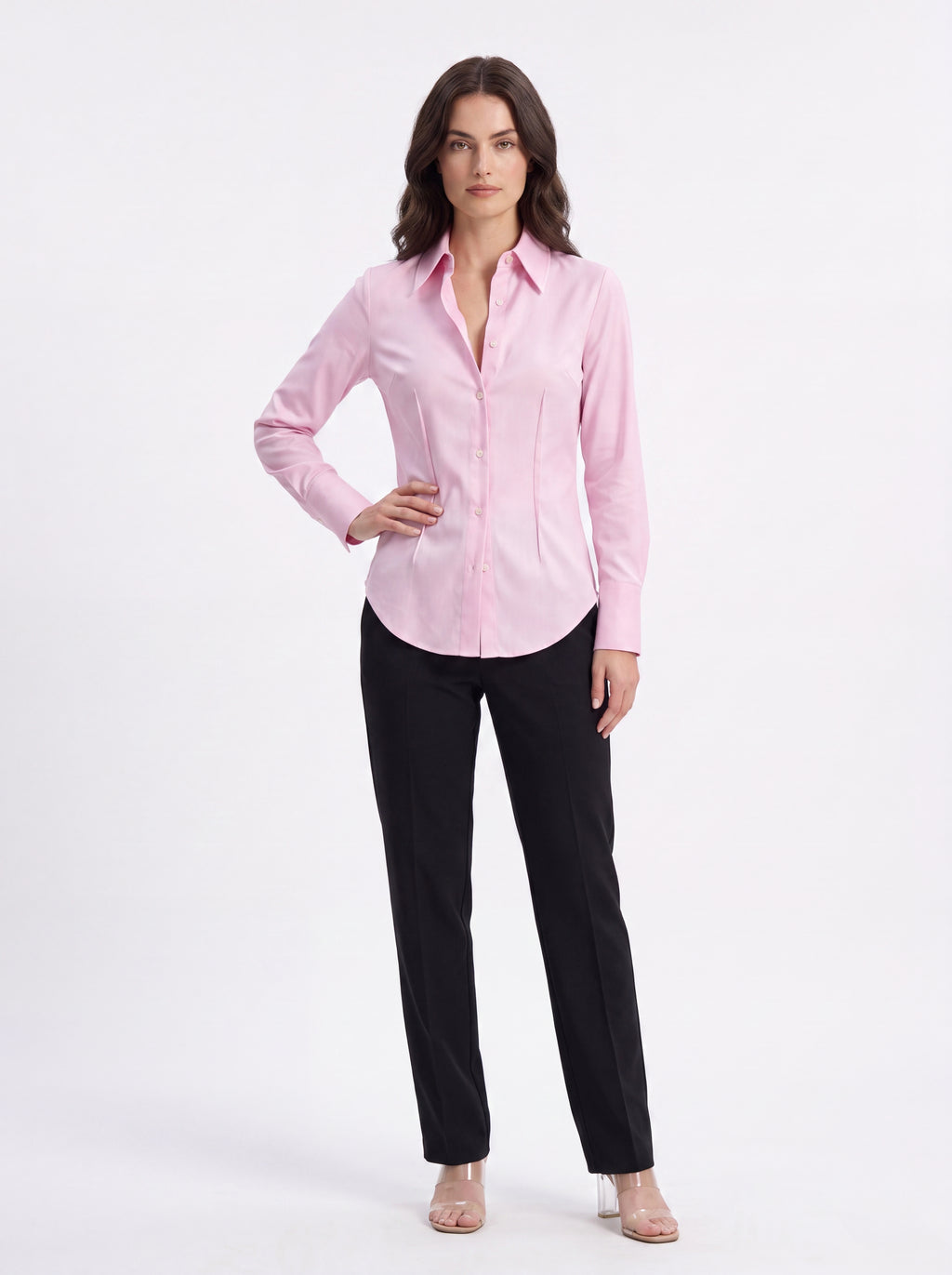 Women's Blush Pink Formal Shirt | Premium European Tailored Office Shirt