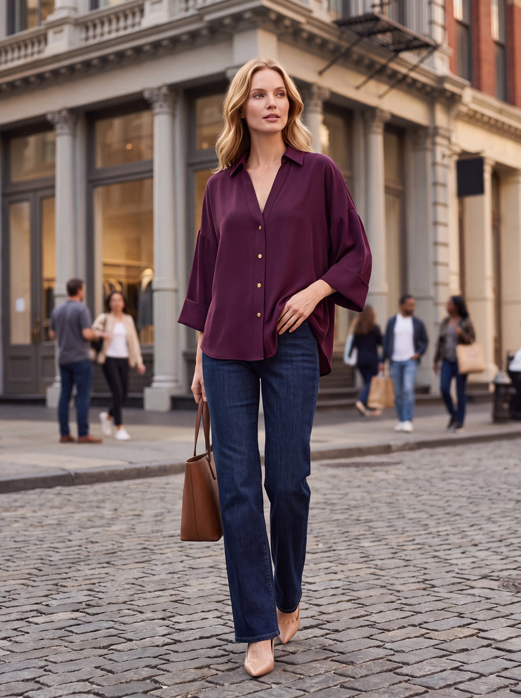 Women's Plum Relaxed Fit Shirt | Elegant Button-Down shirt