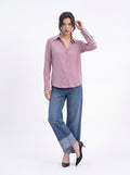 Women's Dusty Rose Classic Button-Down Shirt | Elegant Long Sleeve Blouse