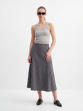 Women's Charcoal Grey A-Line Midi Skirt