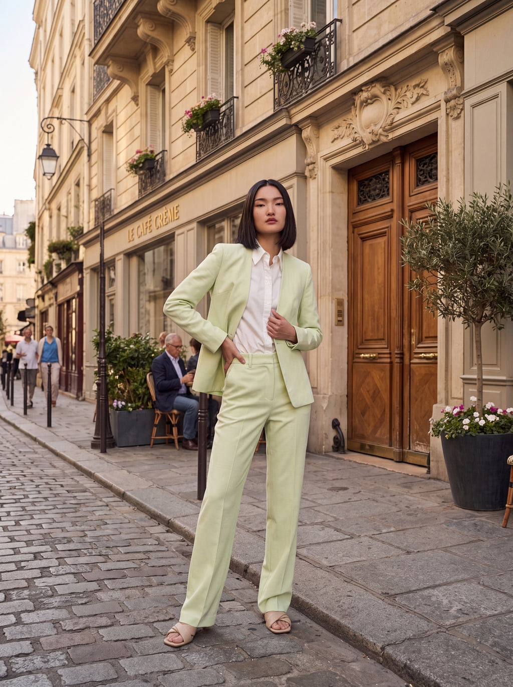Women's Pastel Lime Green Premium Tailored Blazer | Formal Office Wear Blazer