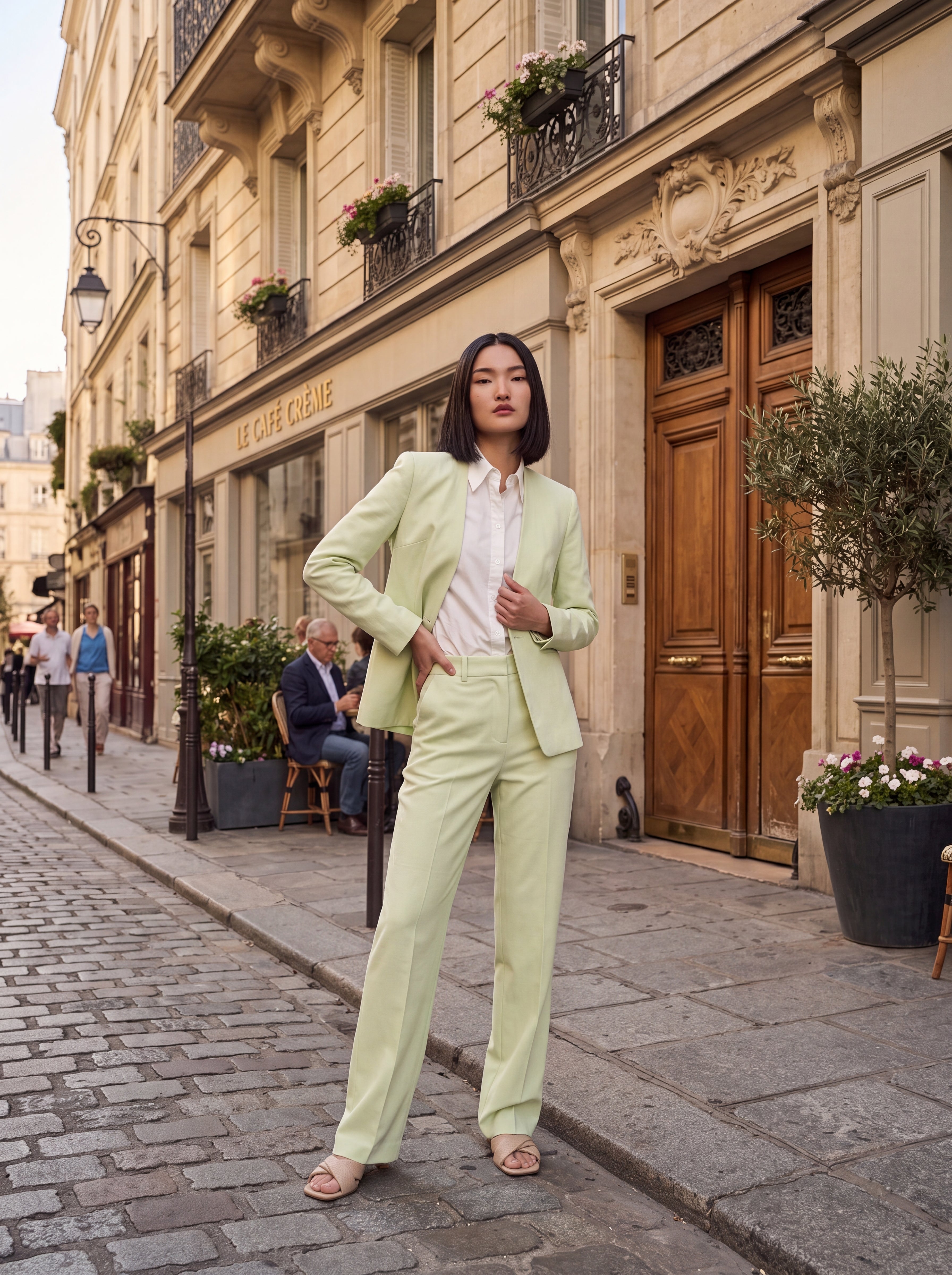 Women's Pastel Lime Green Premium Tailored Blazer | Formal Office Wear Blazer