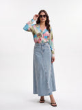 Women's Watercolor Floral Satin Shirt | Premium European Designer Blouse