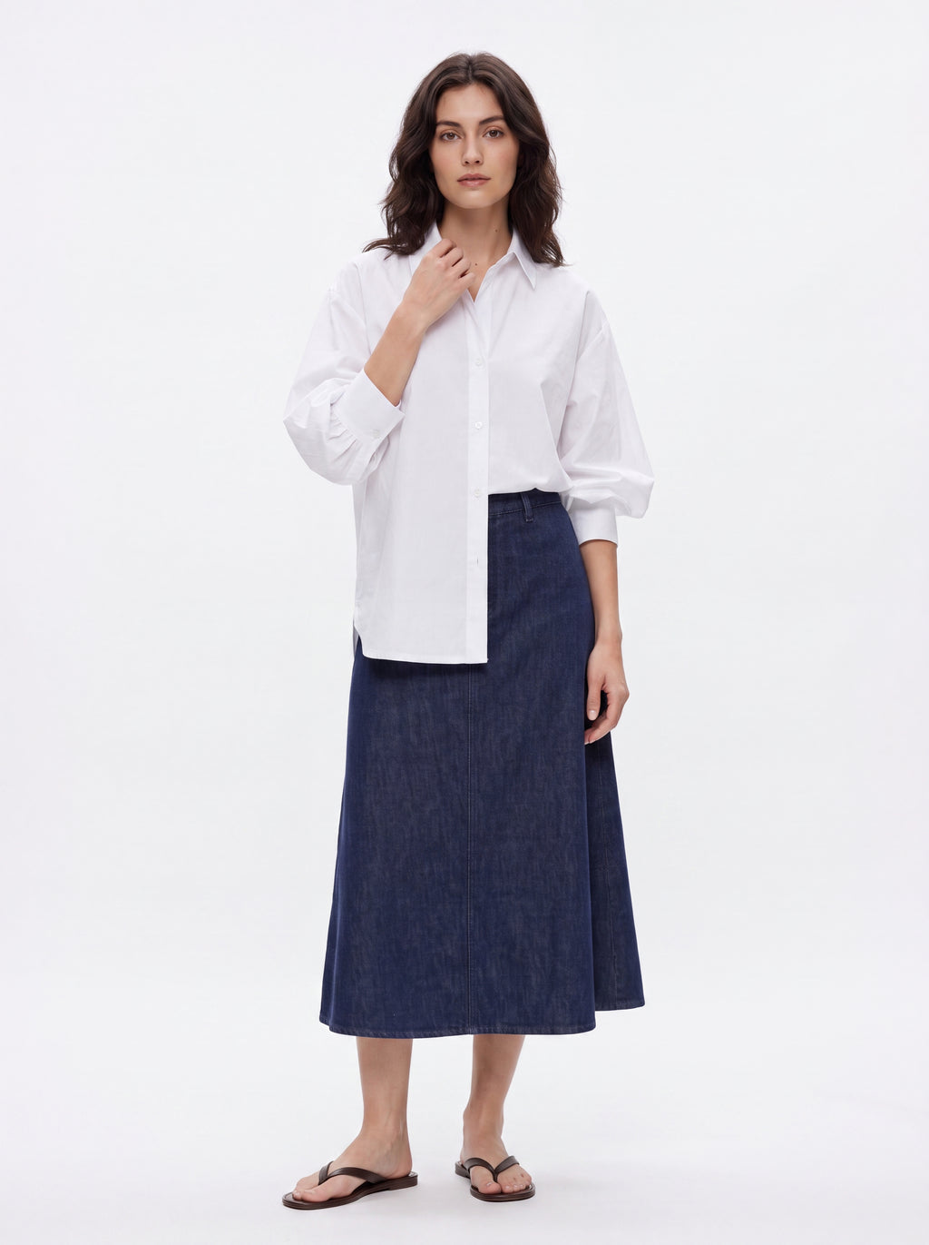 Women's White Oversized Cotton Shirt | Classic Relaxed Fit Button-Down Shirt
