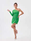 Women's Green Wrap Mini Skirt | Premium European High-Waisted Skirt