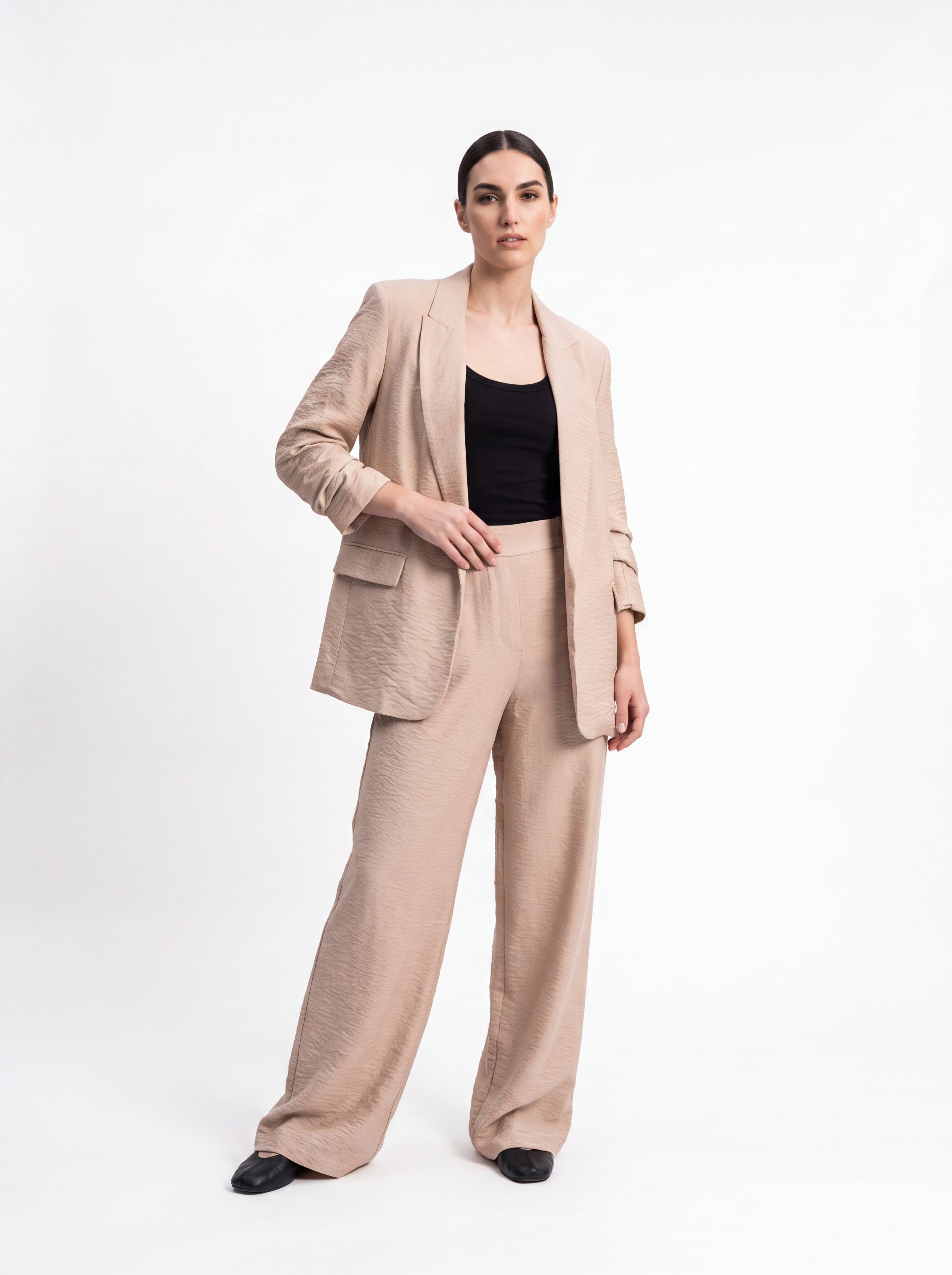Women's Beige Premium Tailored Blazer | Elegant Office Wear Blazer