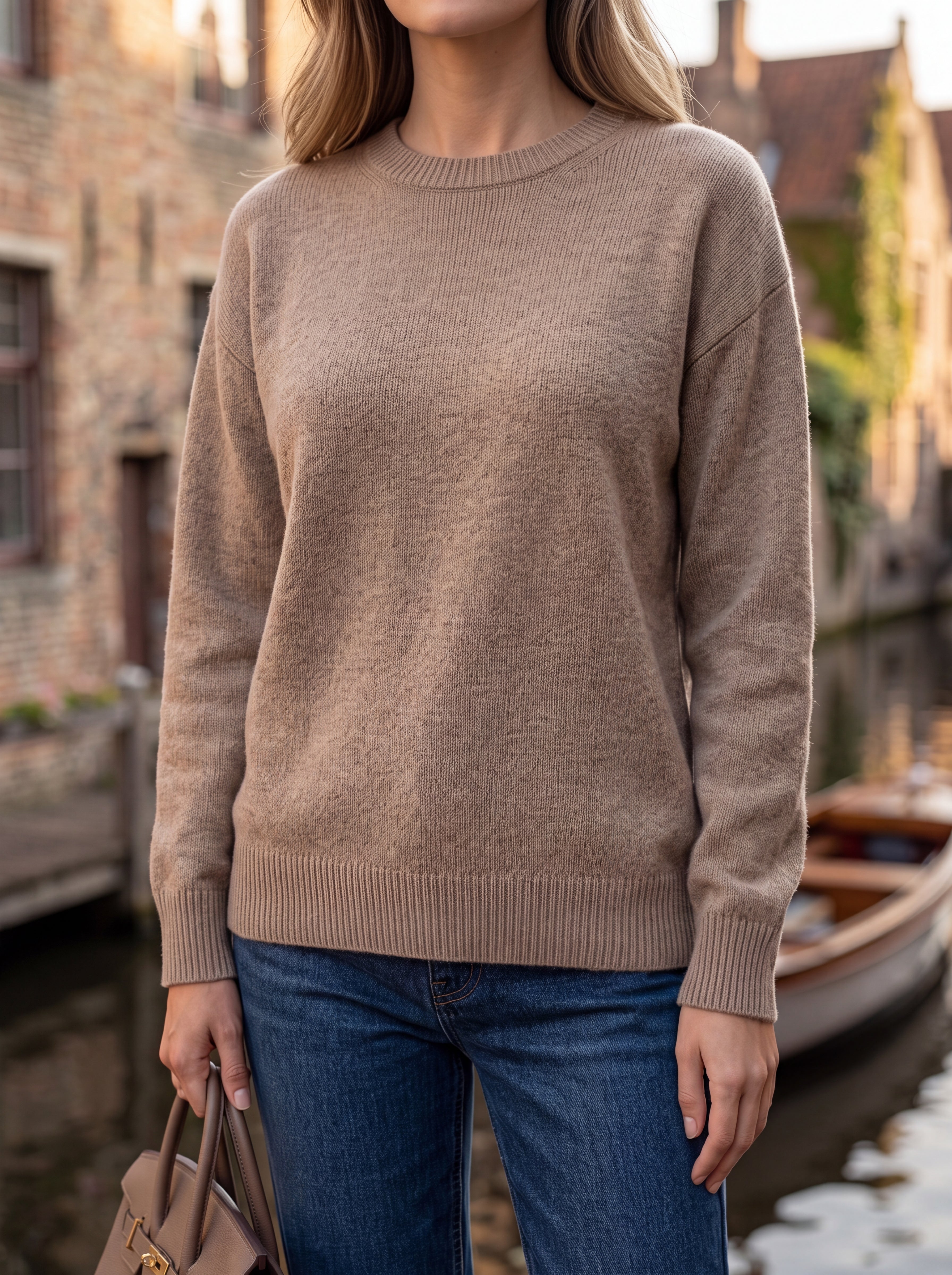 Women's Crew Neck Knit top | Premium European Soft Knit Pullover
