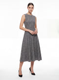 Women's Sleeveless A-Line Midi Dress – Charcoal Grey