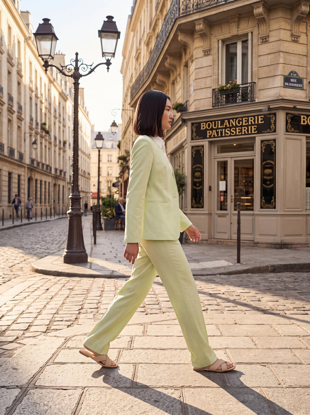 Women's Pastel Lime Green Premium Tailored Blazer | Formal Office Wear Blazer