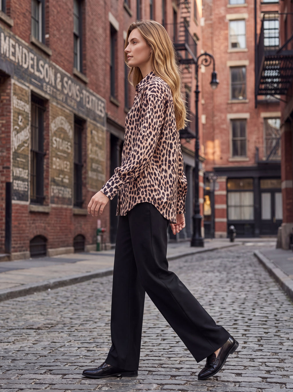 Women's Leopard Print Satin Shirt | Premium European Long Sleeve Button-Down Blouse