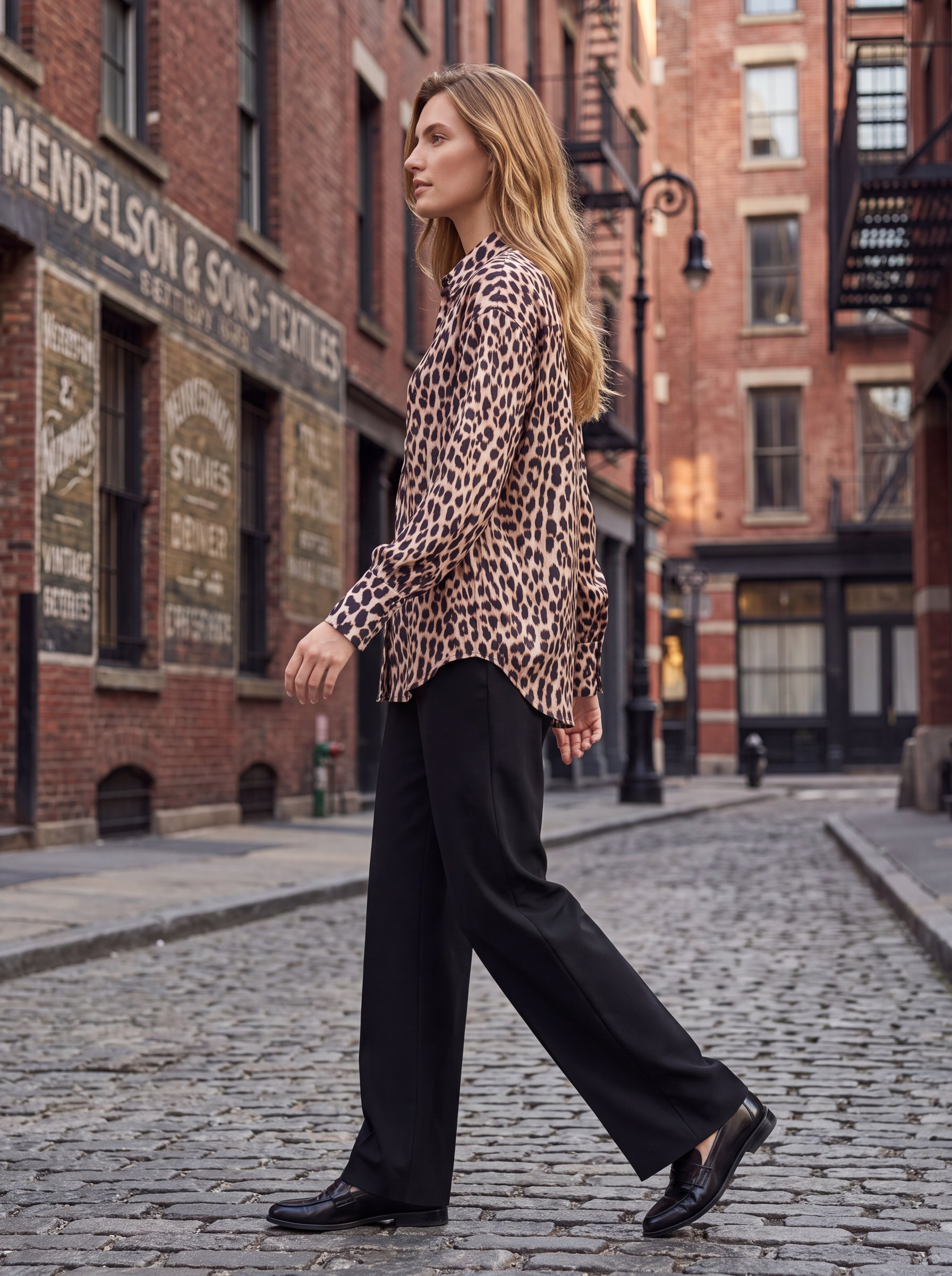 Women's Leopard Print Satin Shirt | Premium European Long Sleeve Button-Down Blouse