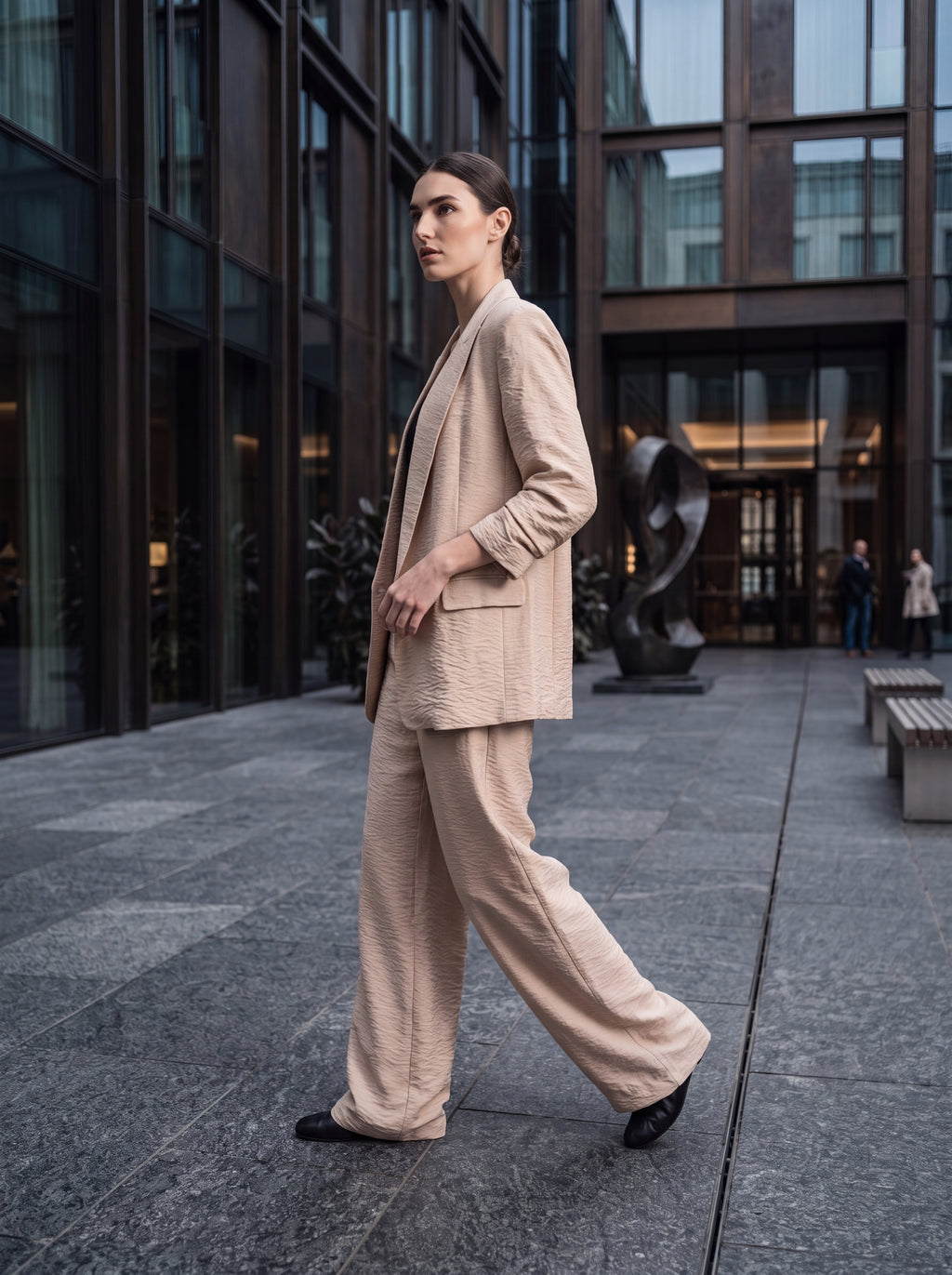 Women's Beige Premium Tailored Blazer | Elegant Office Wear Blazer