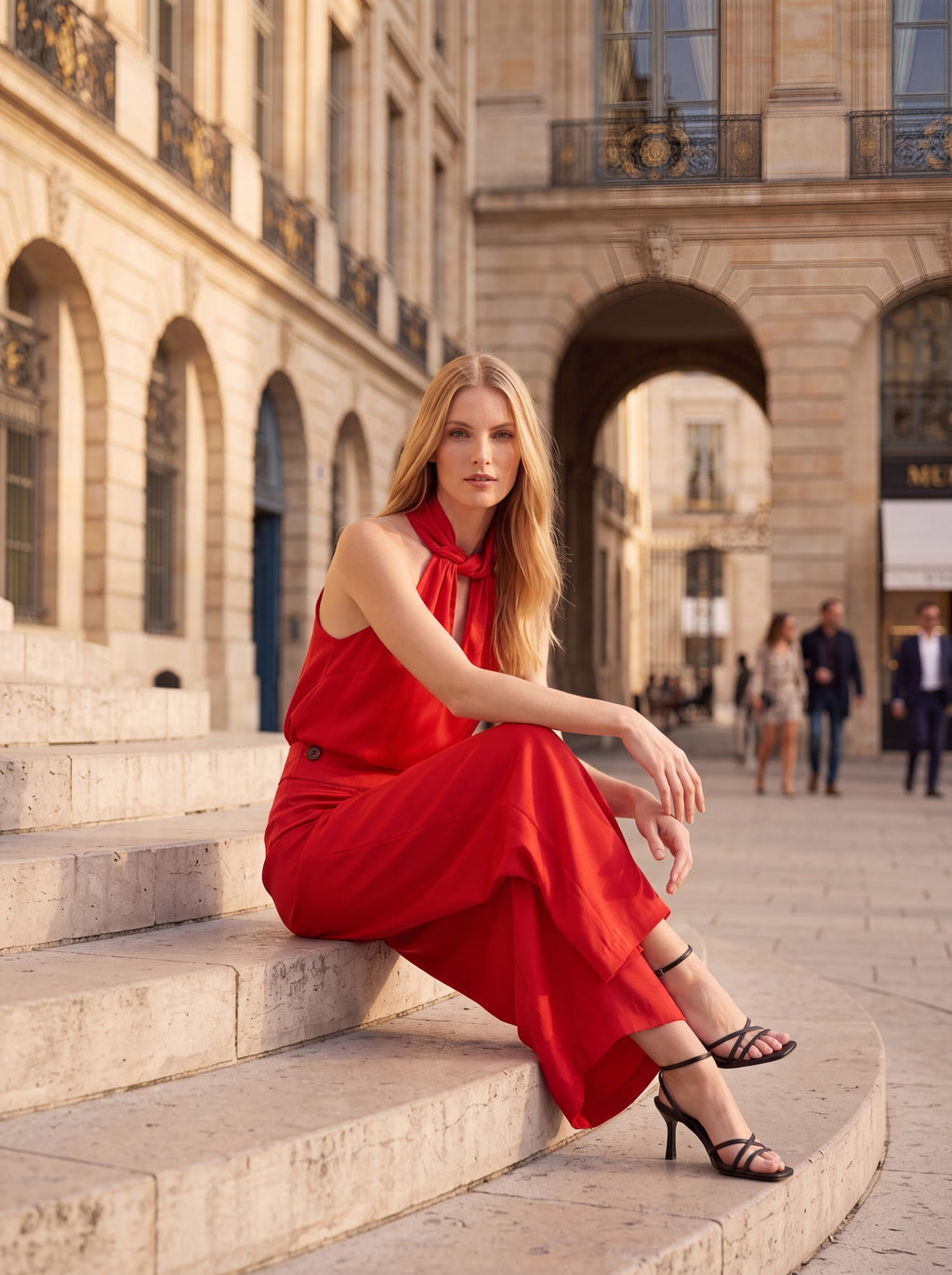 Women's Red Maxi Skirt | Premium European Women's Elegant Long Skirt