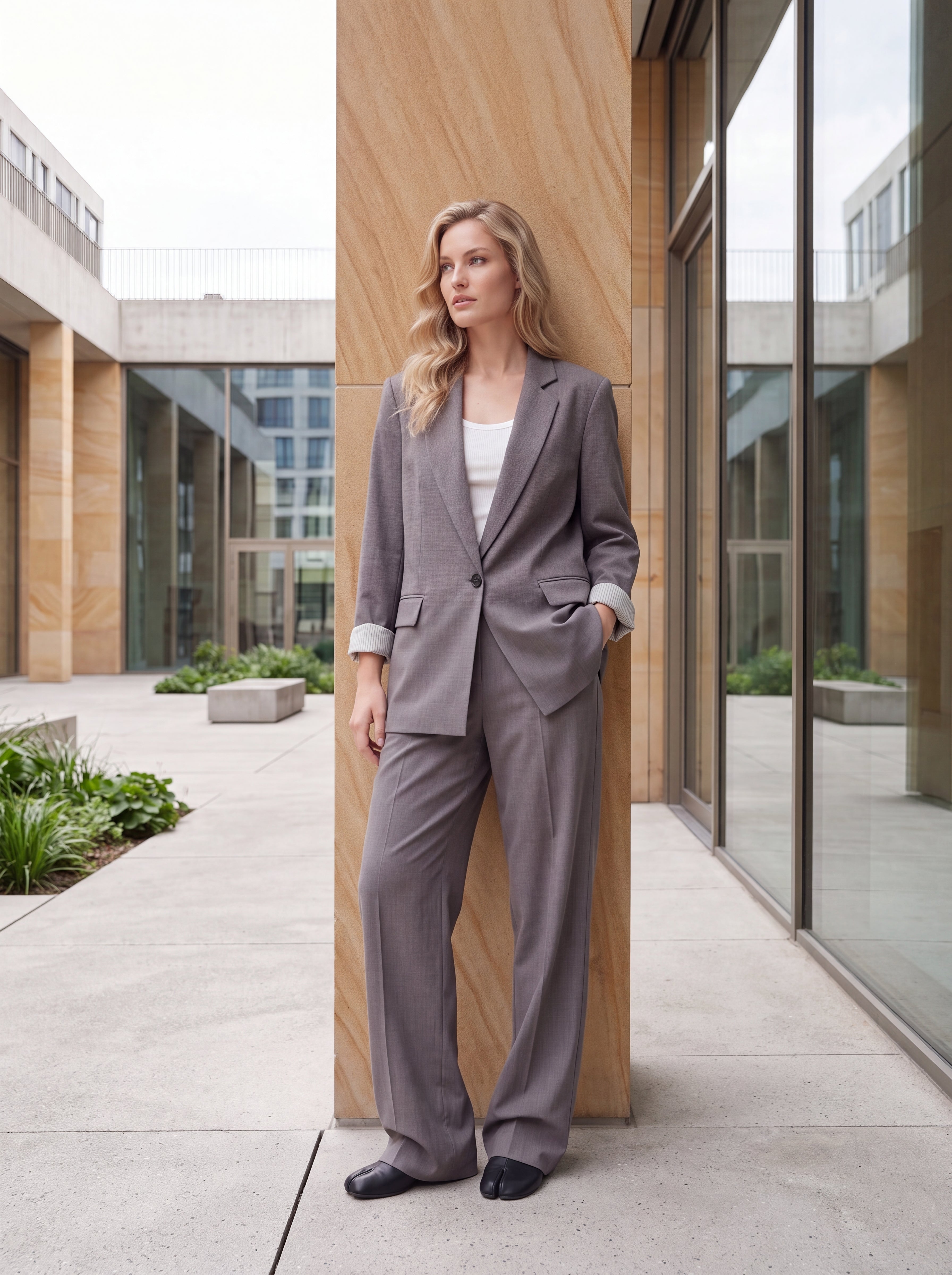 Women's Ash Grey Premium Tailored Blazer