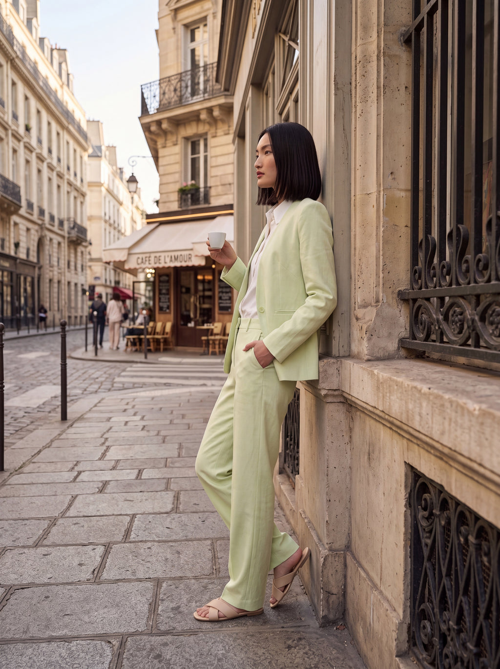 Women's Pastel Lime Green Premium Tailored Blazer | Formal Office Wear Blazer