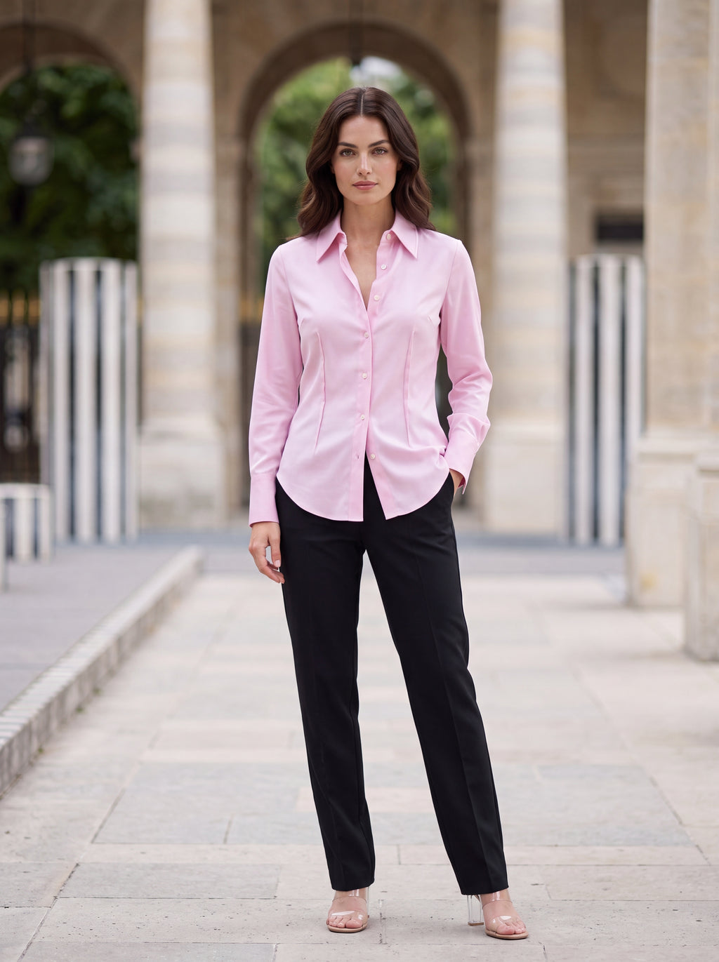 Women's Blush Pink Formal Shirt | Premium European Tailored Office Shirt