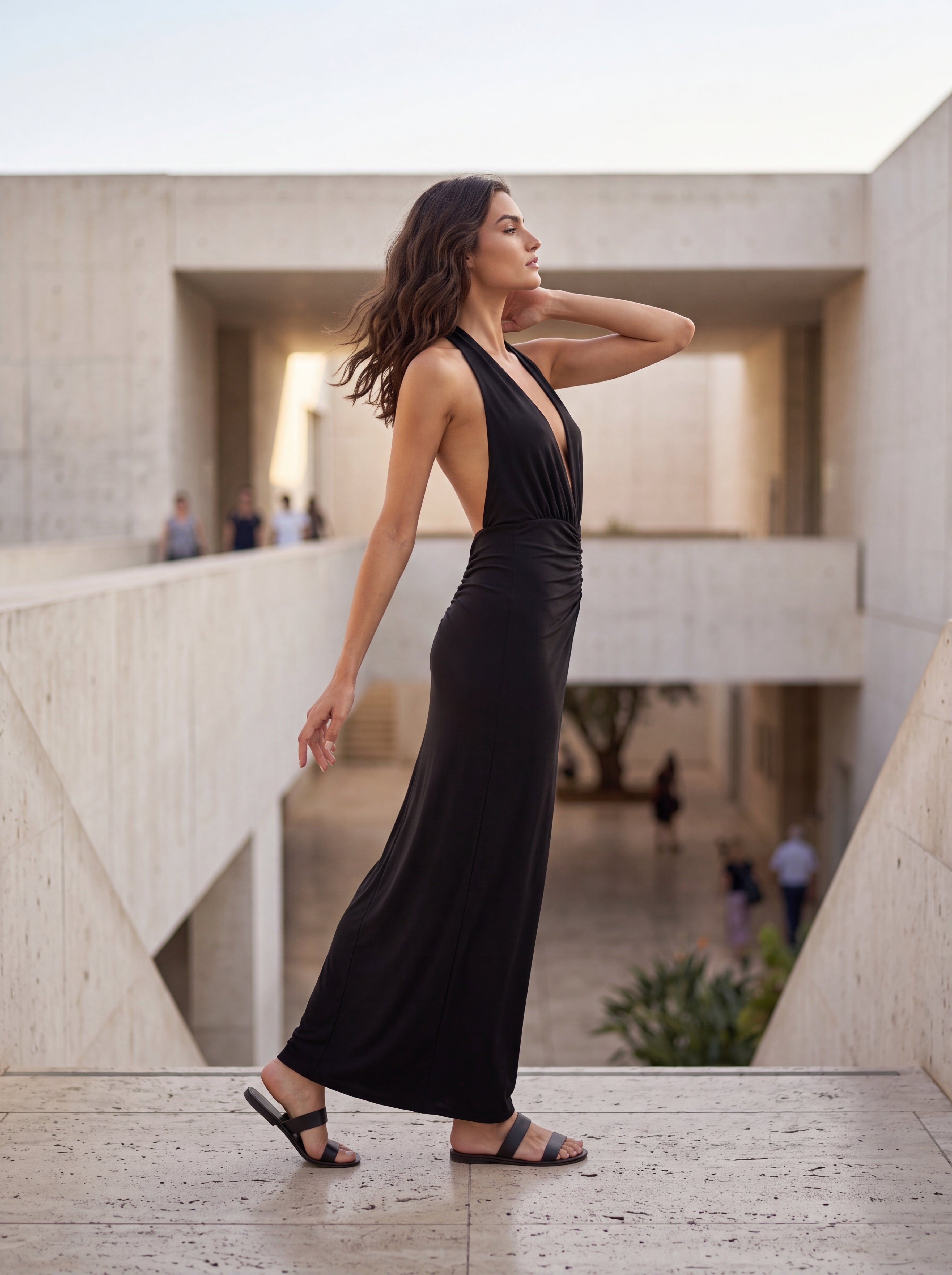 Women's Black Halter Neck Maxi Dress | Premium European Evening Dress