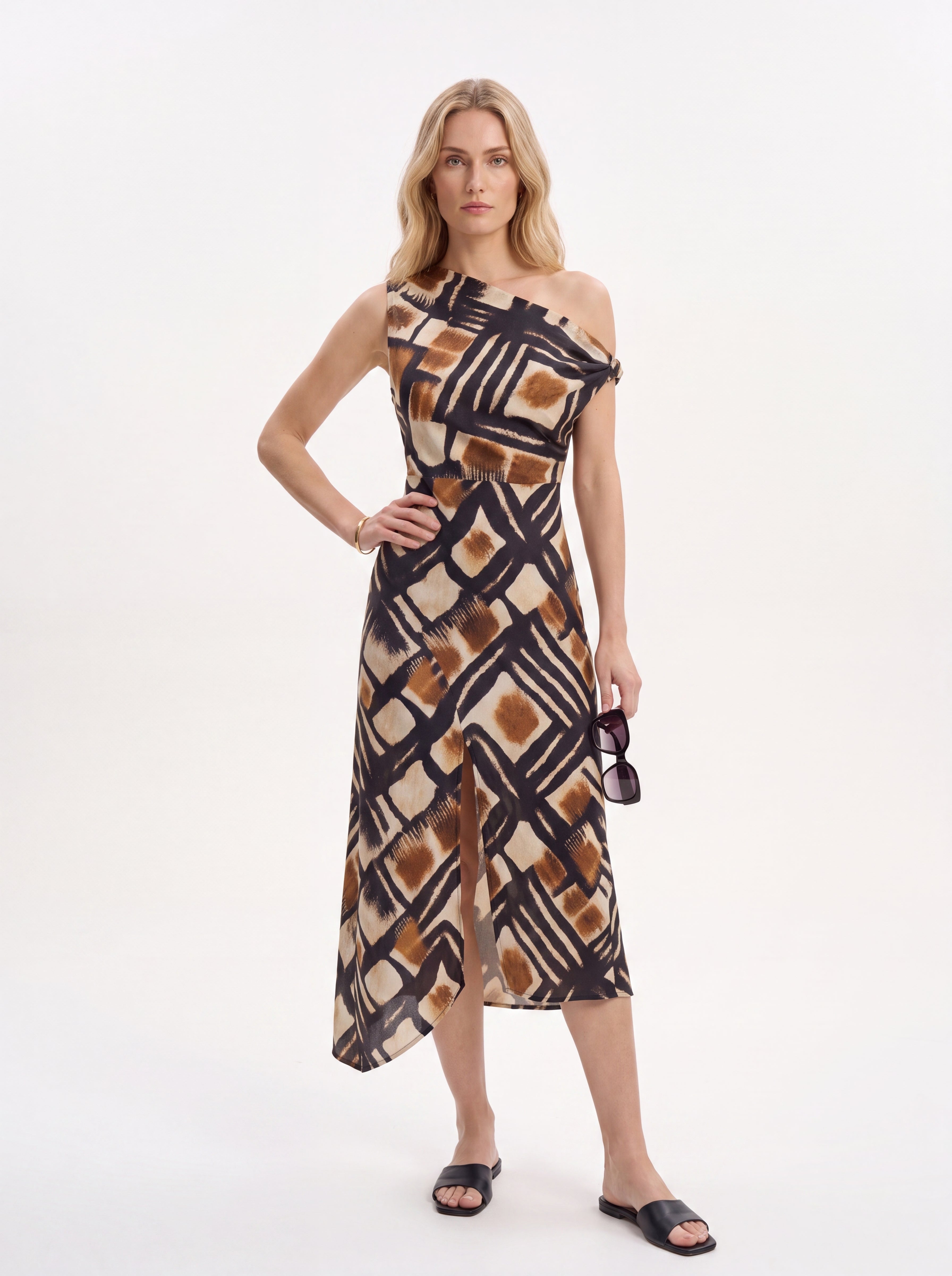 Women's Abstract One-Shoulder Top | Premium European Asymmetrical Statement Top