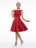 Ruby Red Satin Fit & Flare Dress