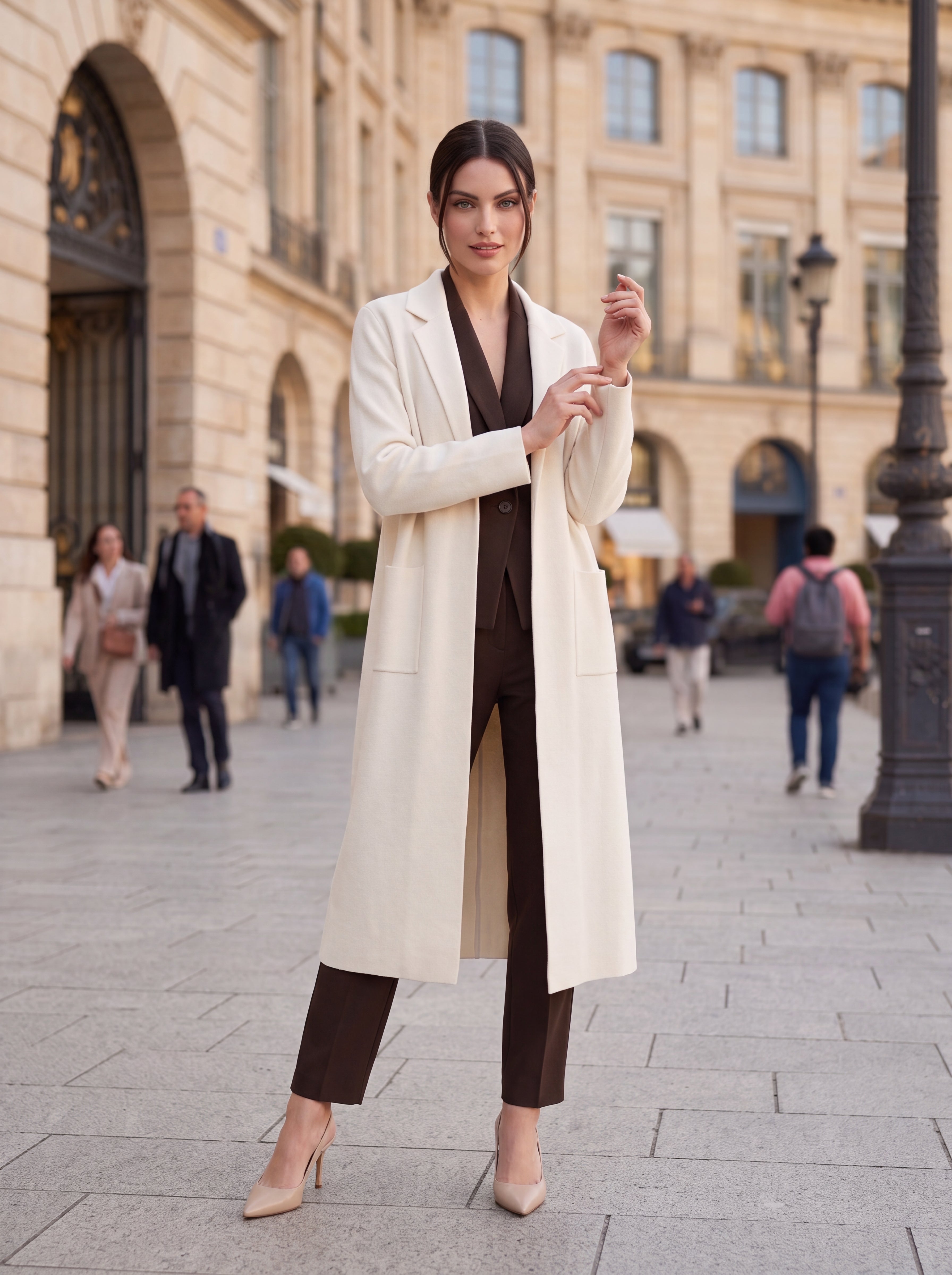 Women's Longline Wool Blend Coat | Premium European Winter Overcoat