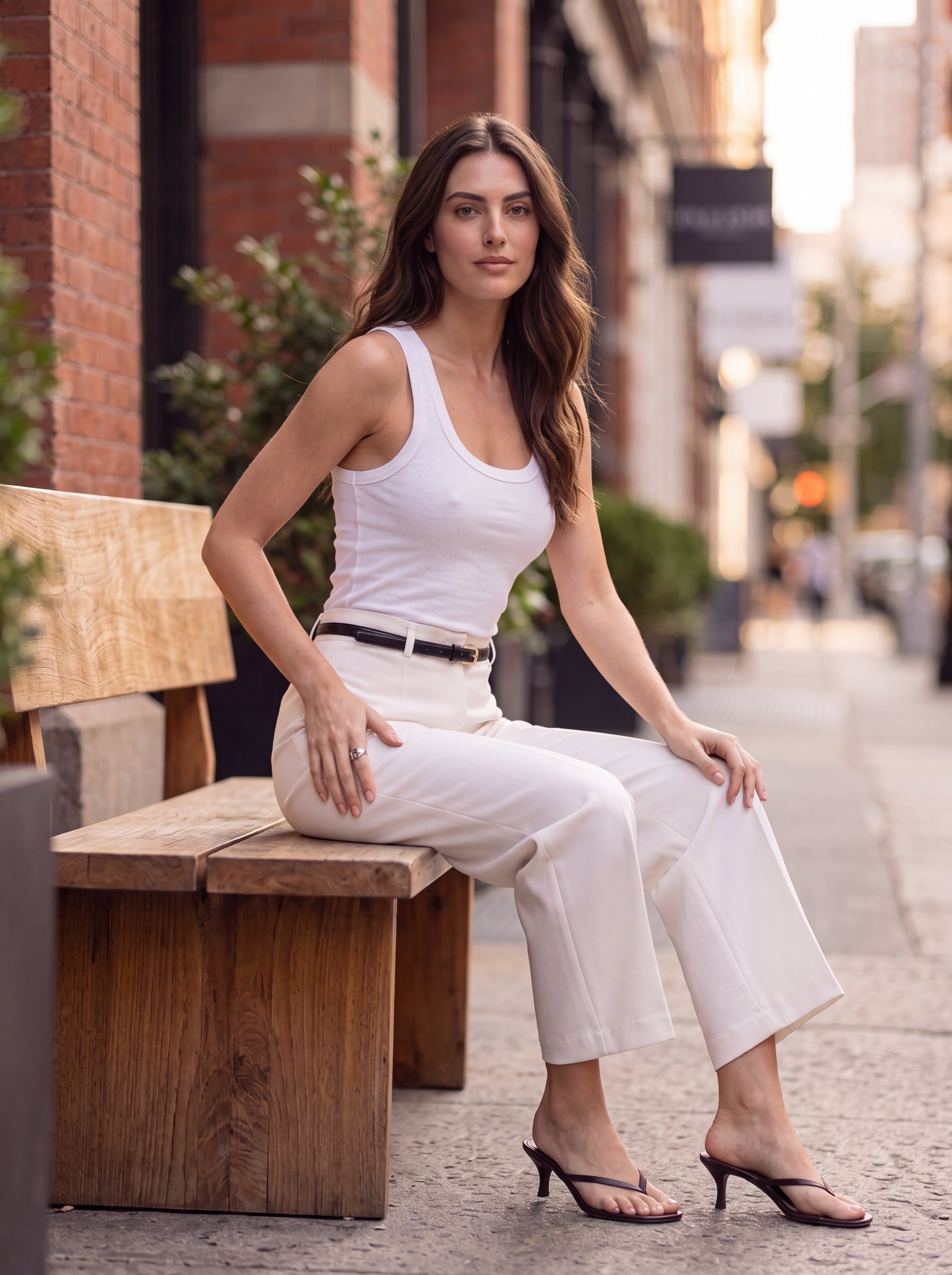 Women's White High-Waisted Straight Leg Tailored Pants – Premium European Formal Trousers