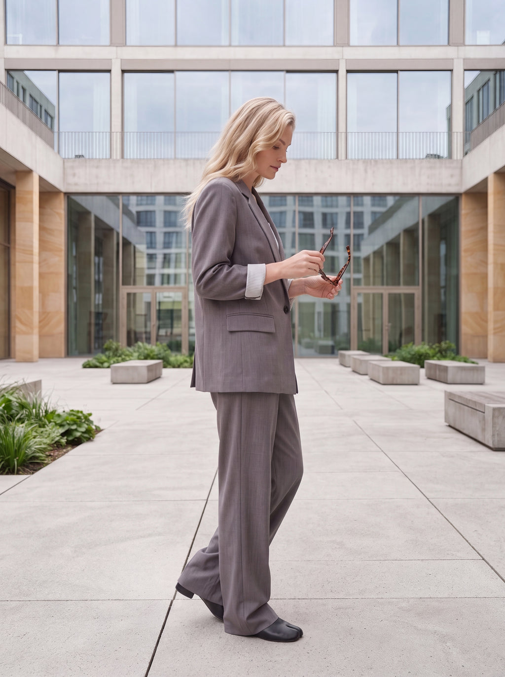 Women's Ash Grey Premium Tailored Blazer