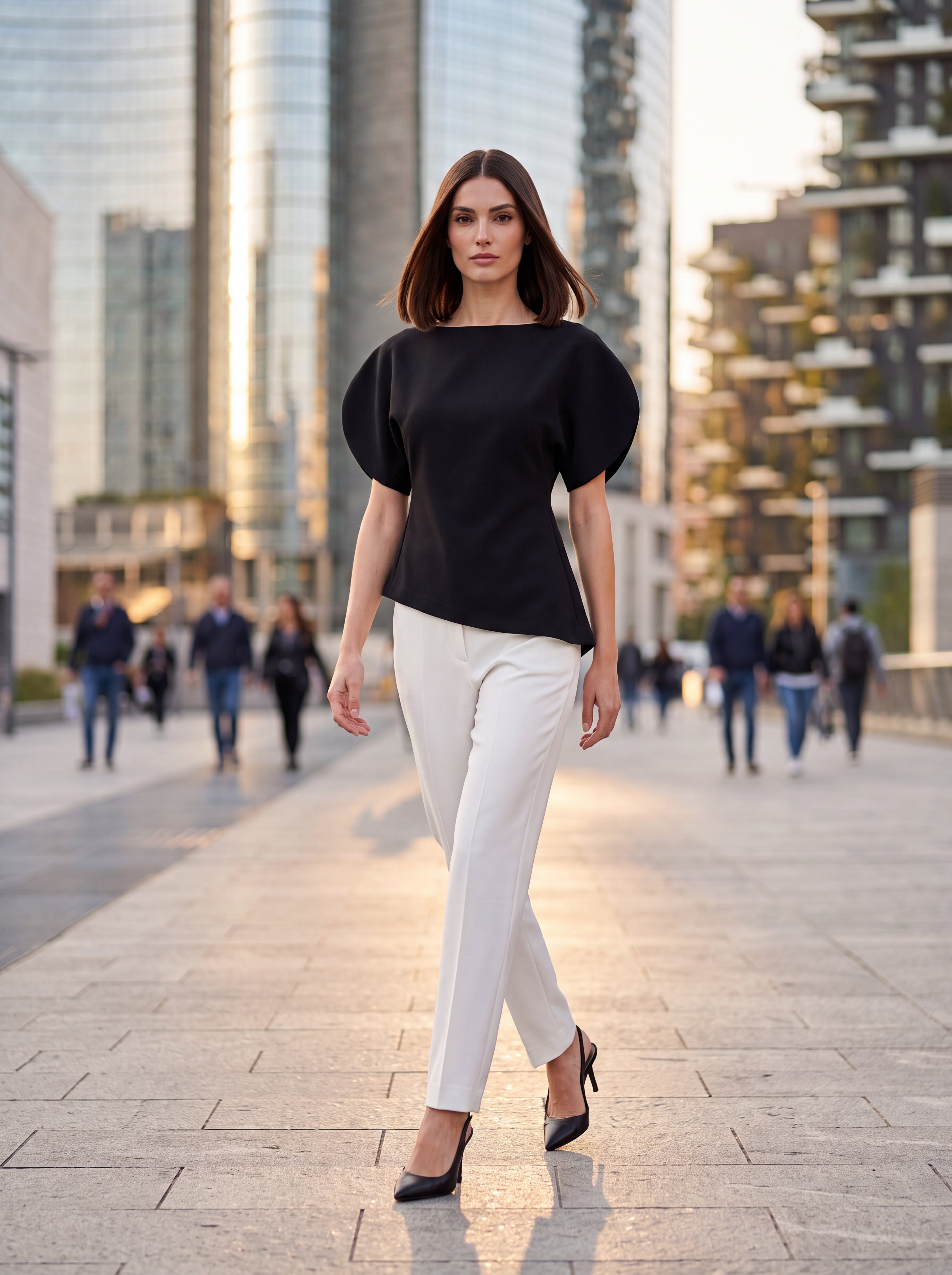 Woman's Black Puff Sleeve Top | Premium European Women's Elegant Top