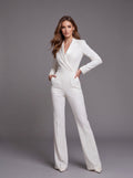 White Tailored Wrap Jumpsuit